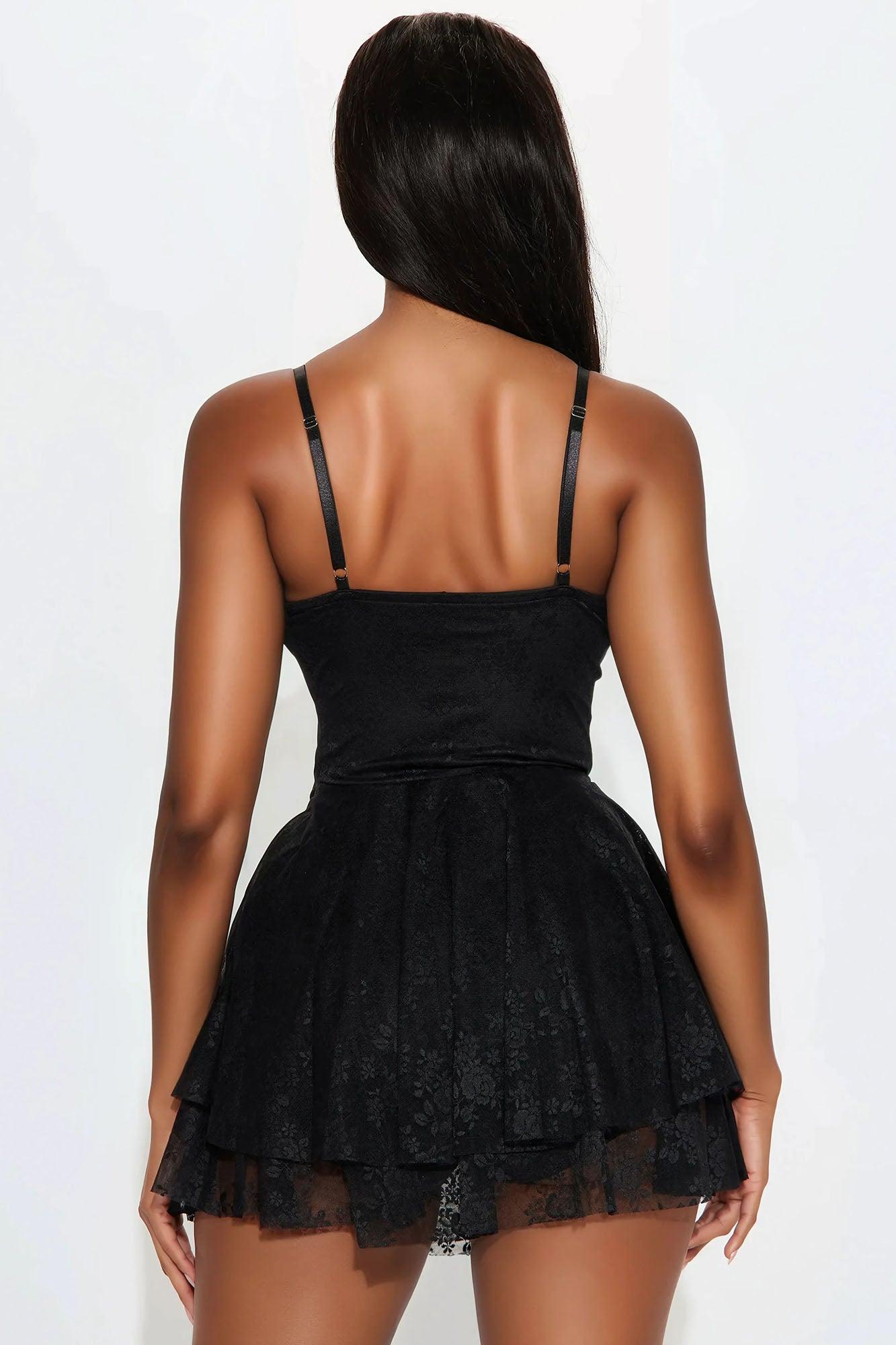 Valen Lace Mini Dress - Black Product Image
