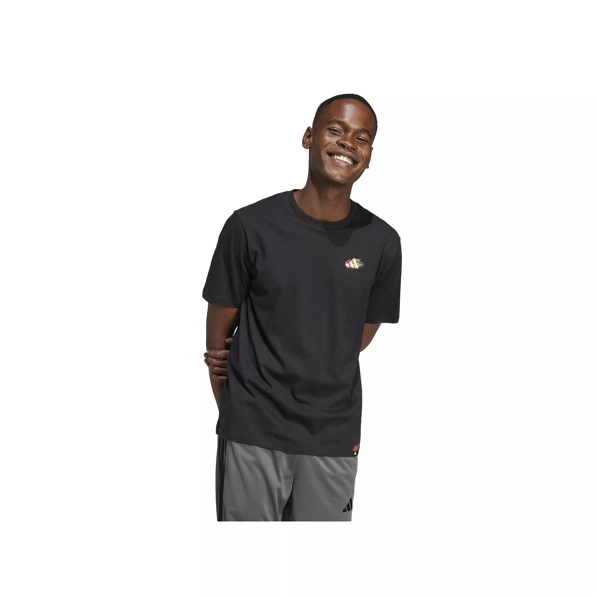 Men's adidas Lounge Mini Embroidery Graphic Sportswear Tee, Size: XL, Black Product Image