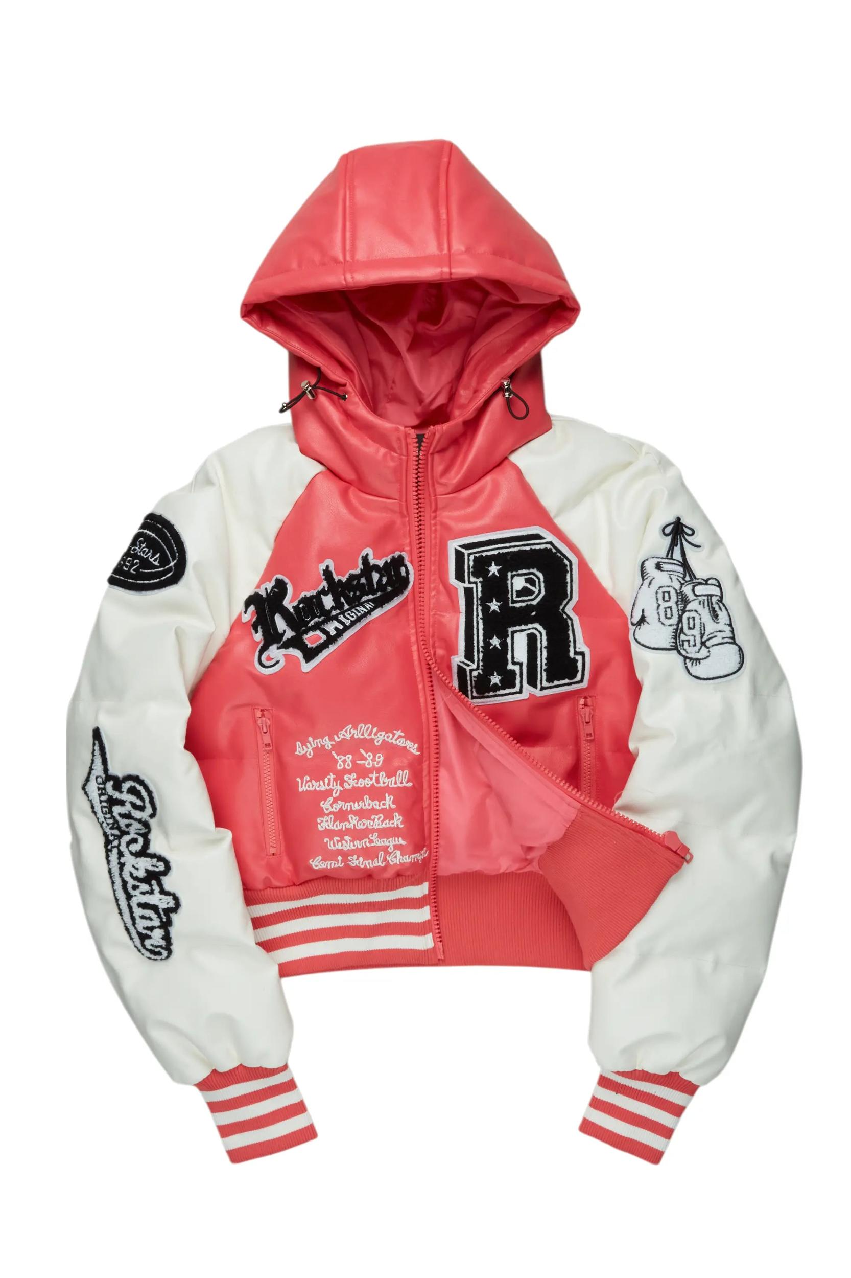 Xamaria Pink Crop Puffer Jacket Female Product Image