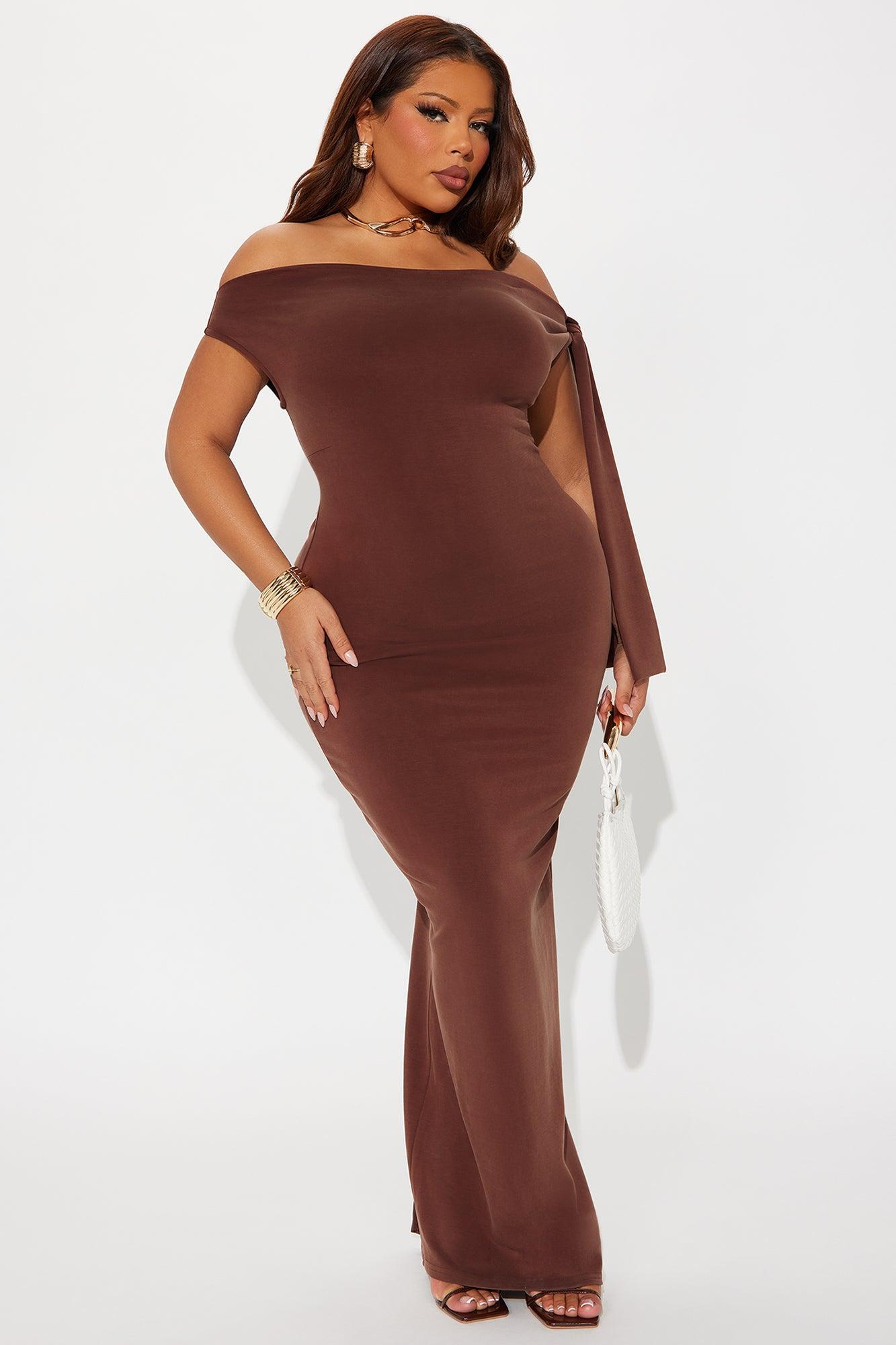 Paris Knotted Maxi Dress - Chocolate Female Product Image