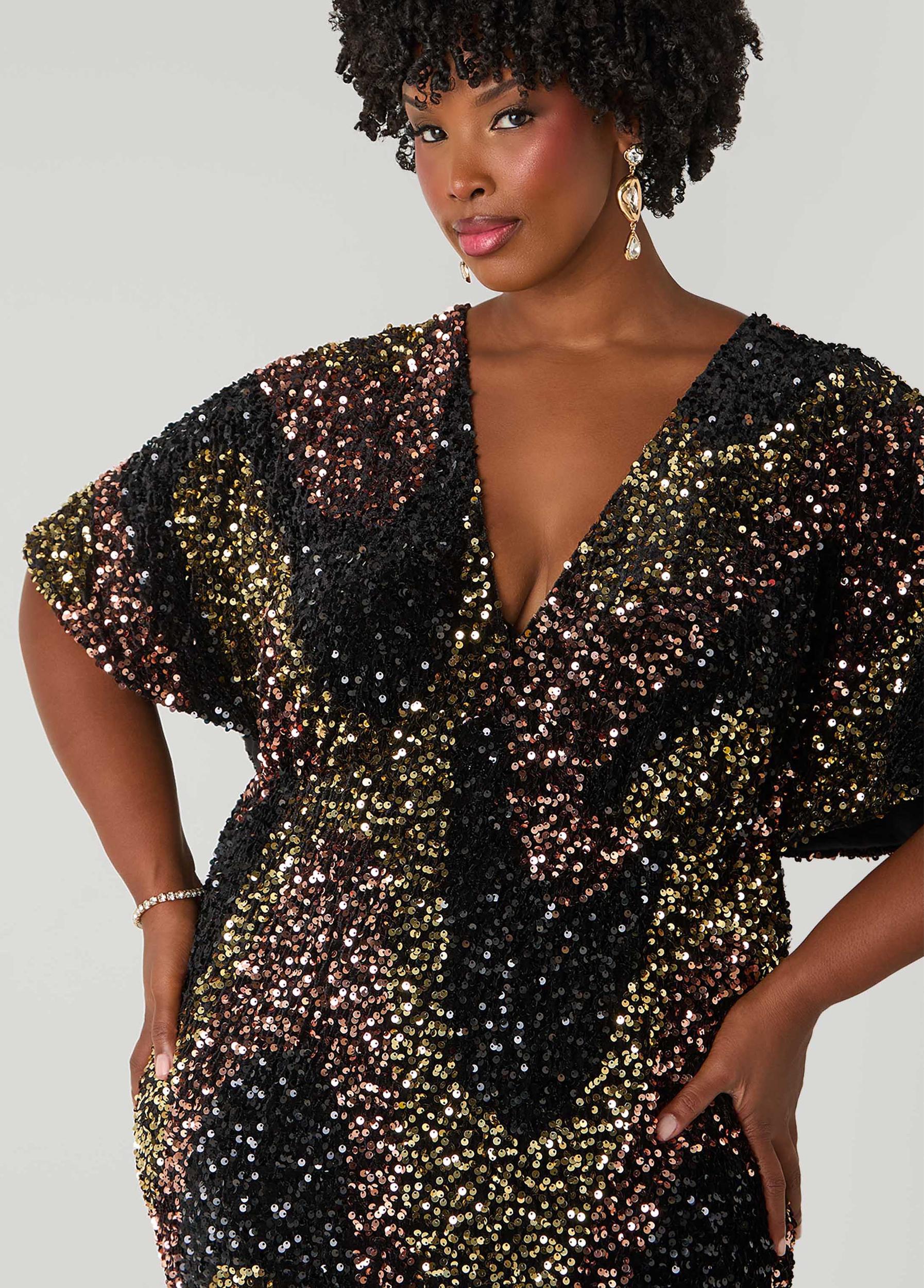 Flounced Sequined Velvet Gown Product Image