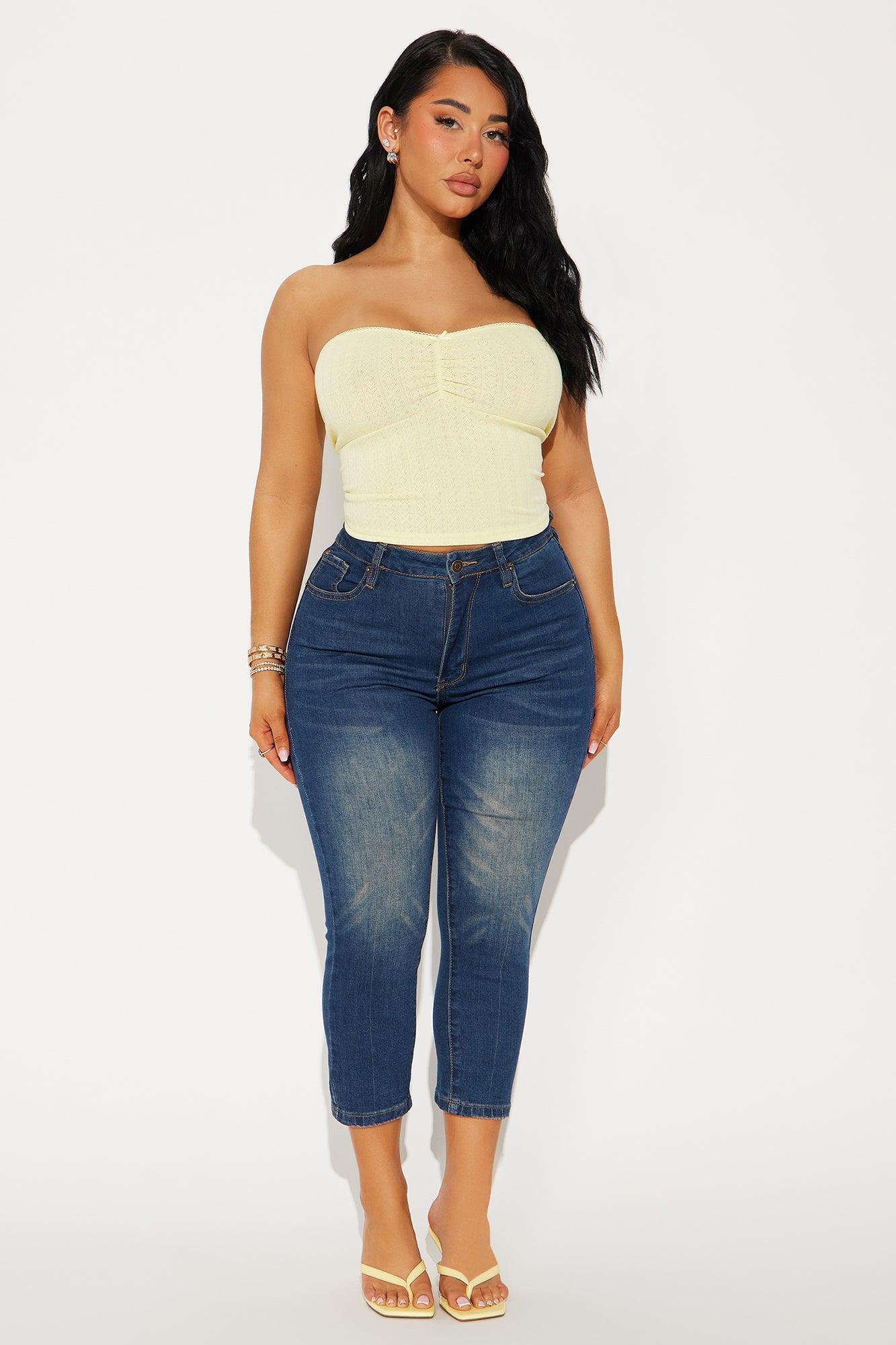 Got My Heart Strapless Top - Butter Yellow Product Image