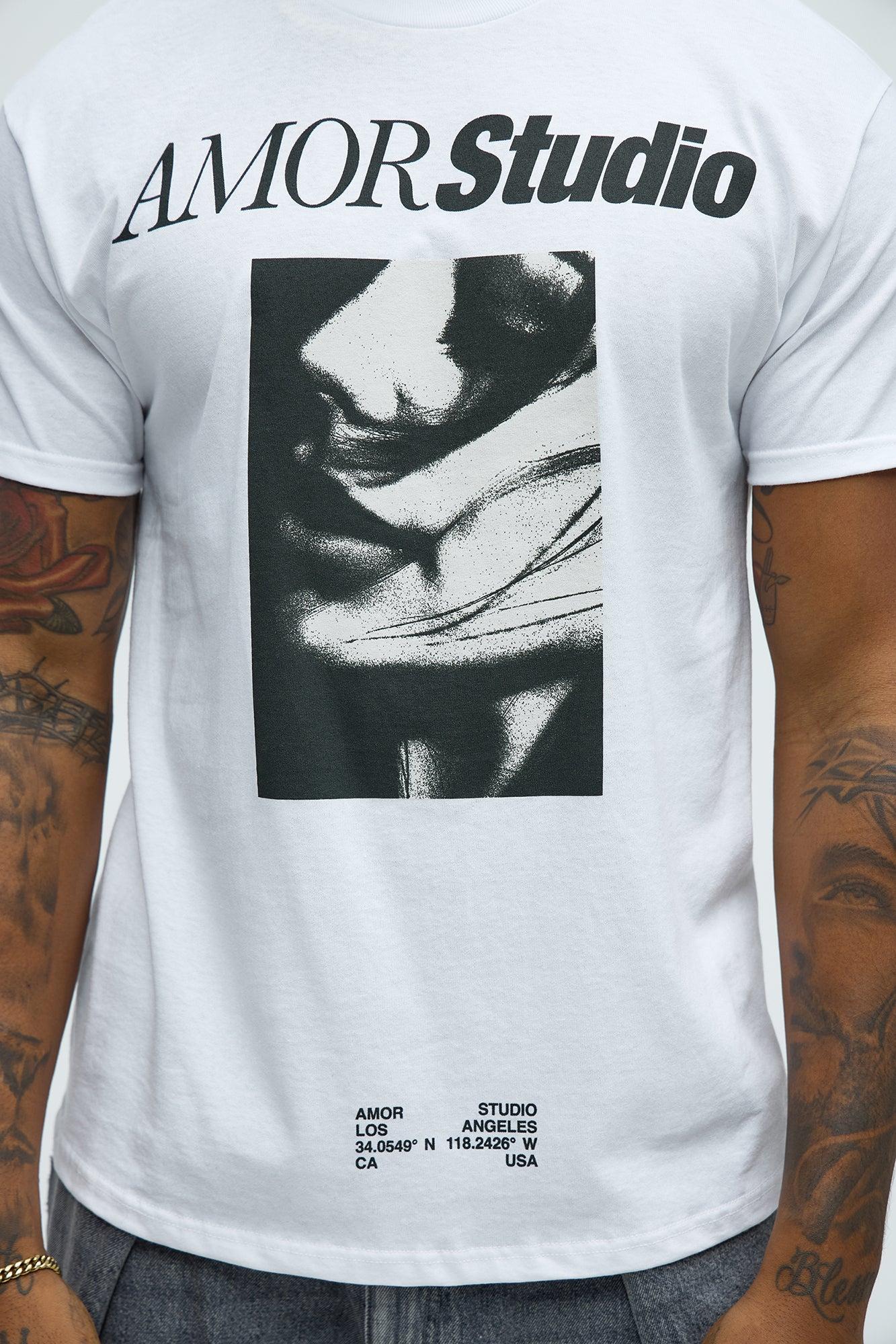 AMOR Studio Short Sleeve Crew Neck T shirt - White Product Image