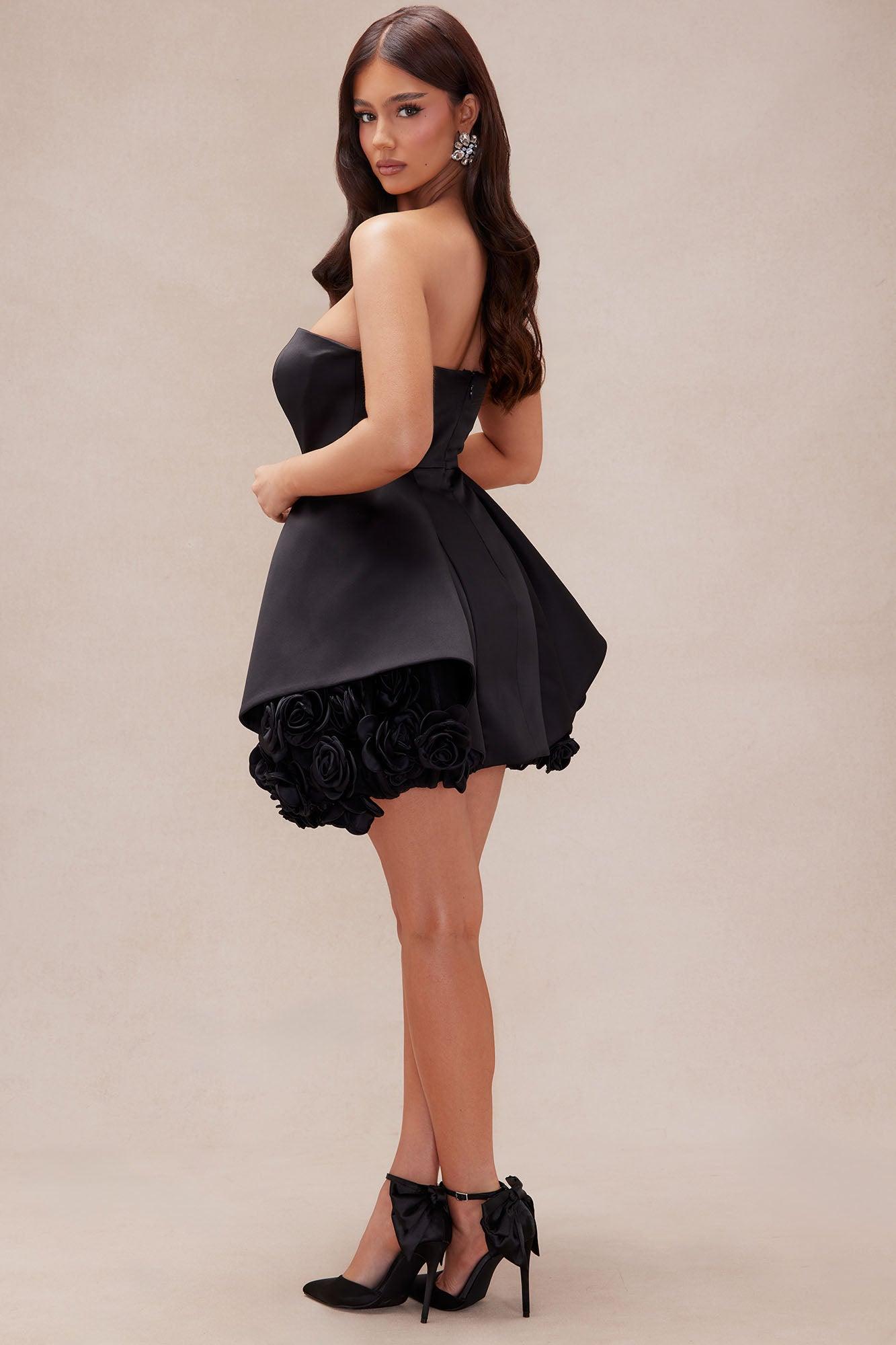 Bianca Floral Mini Dress - Black Product Image