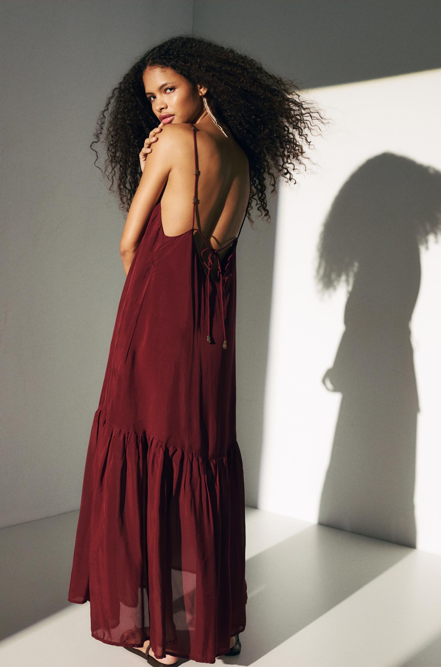 Strappy beaded midi dress Product Image