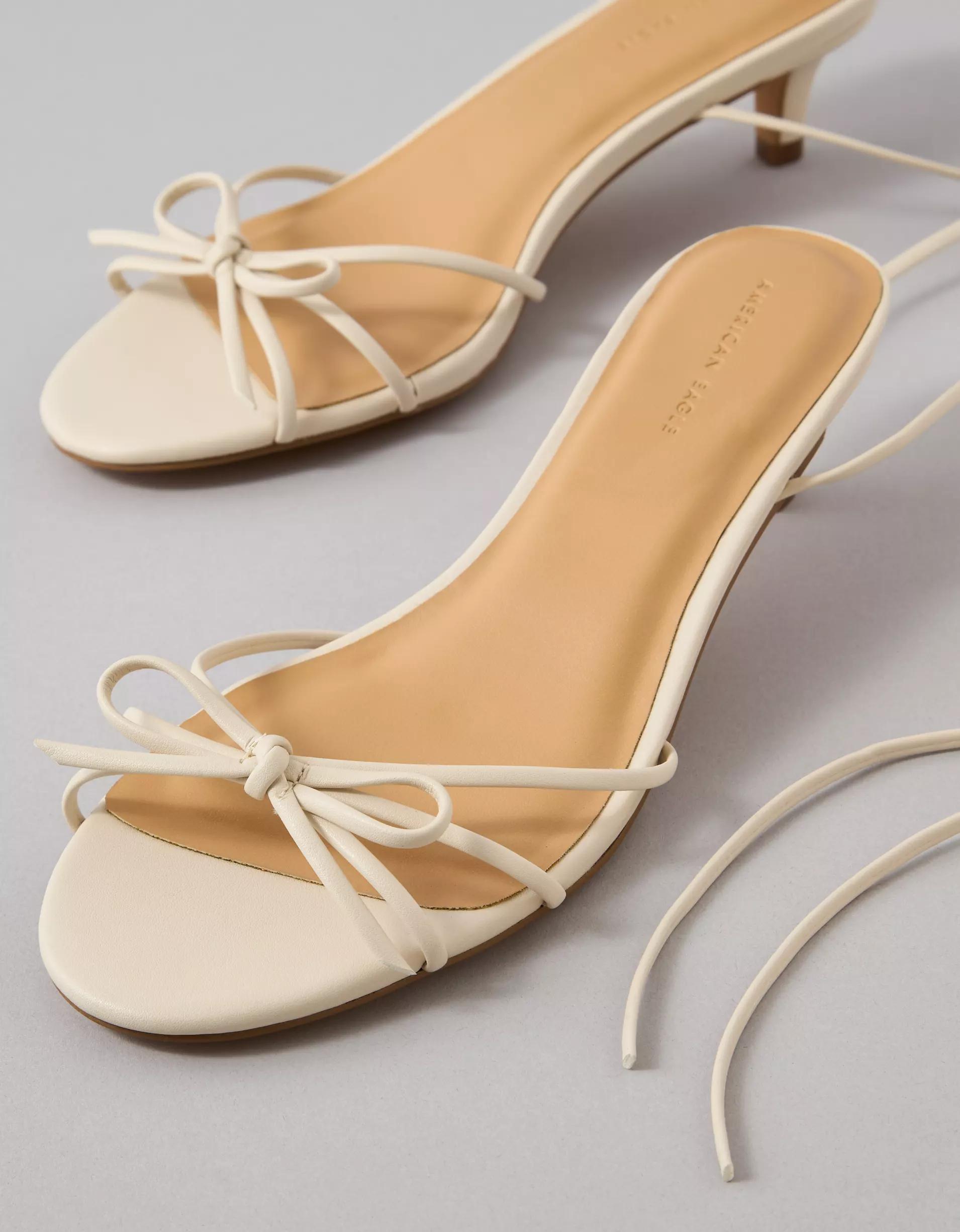 AE Bow Lace-Up Kitten Heels Product Image