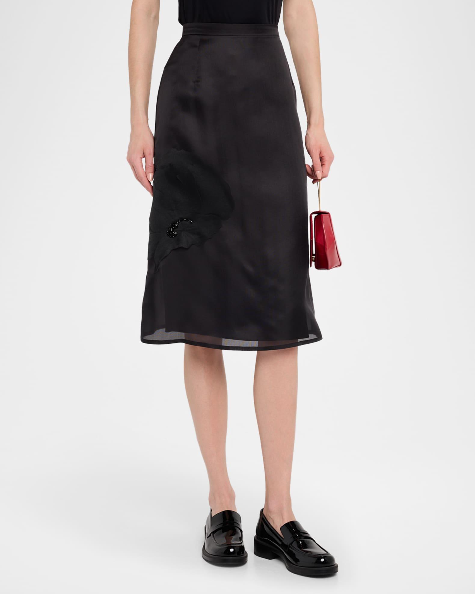 Anemone Corsage Organza Midi Skirt Product Image