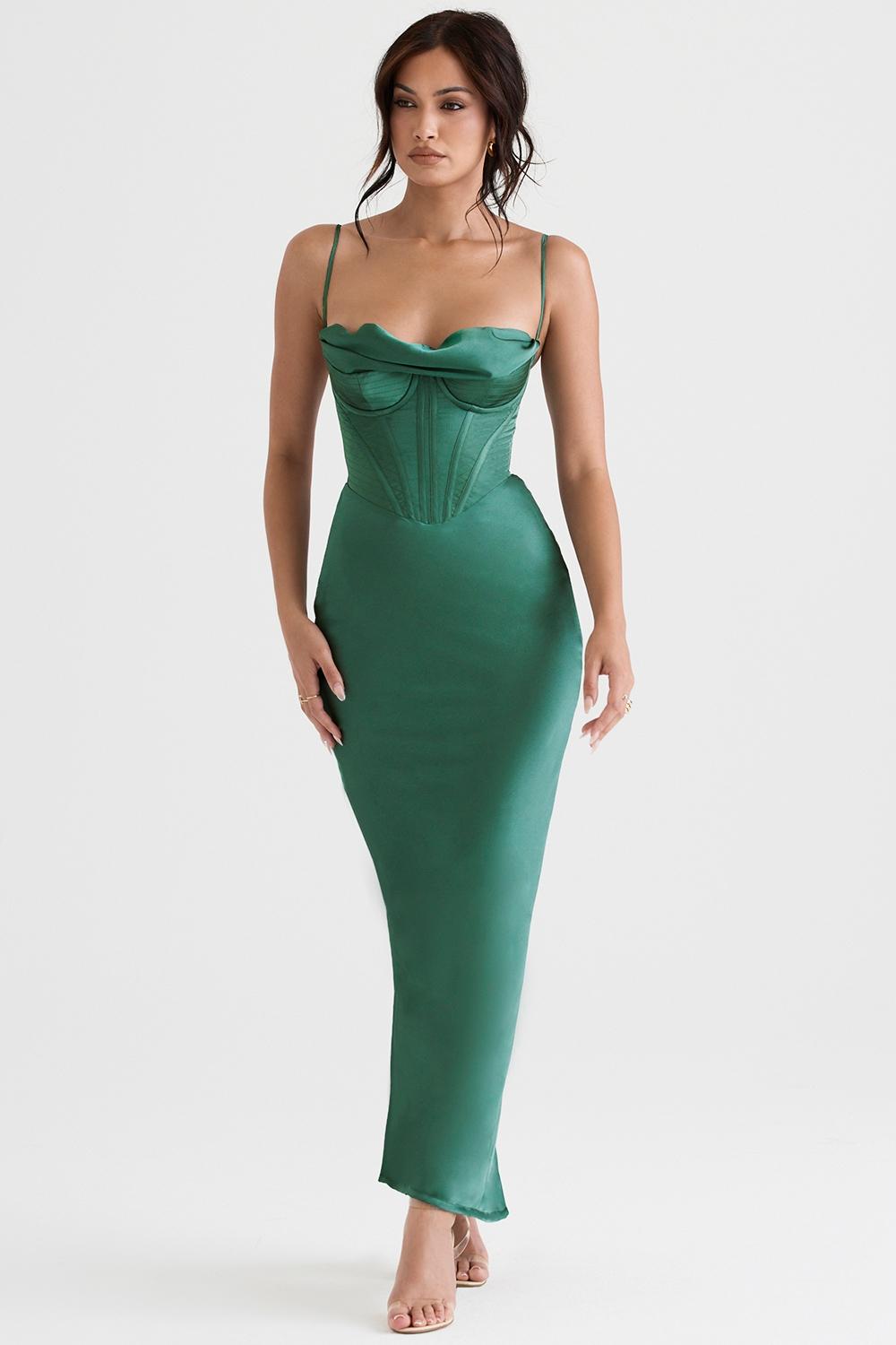 Charmaine  forest corset maxi dress Product Image