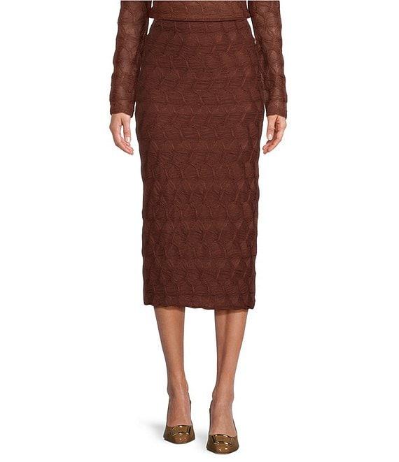 Antonio Melani Evangeline Puckered Jacquard Coordinating Pencil Midi Skirt Product Image