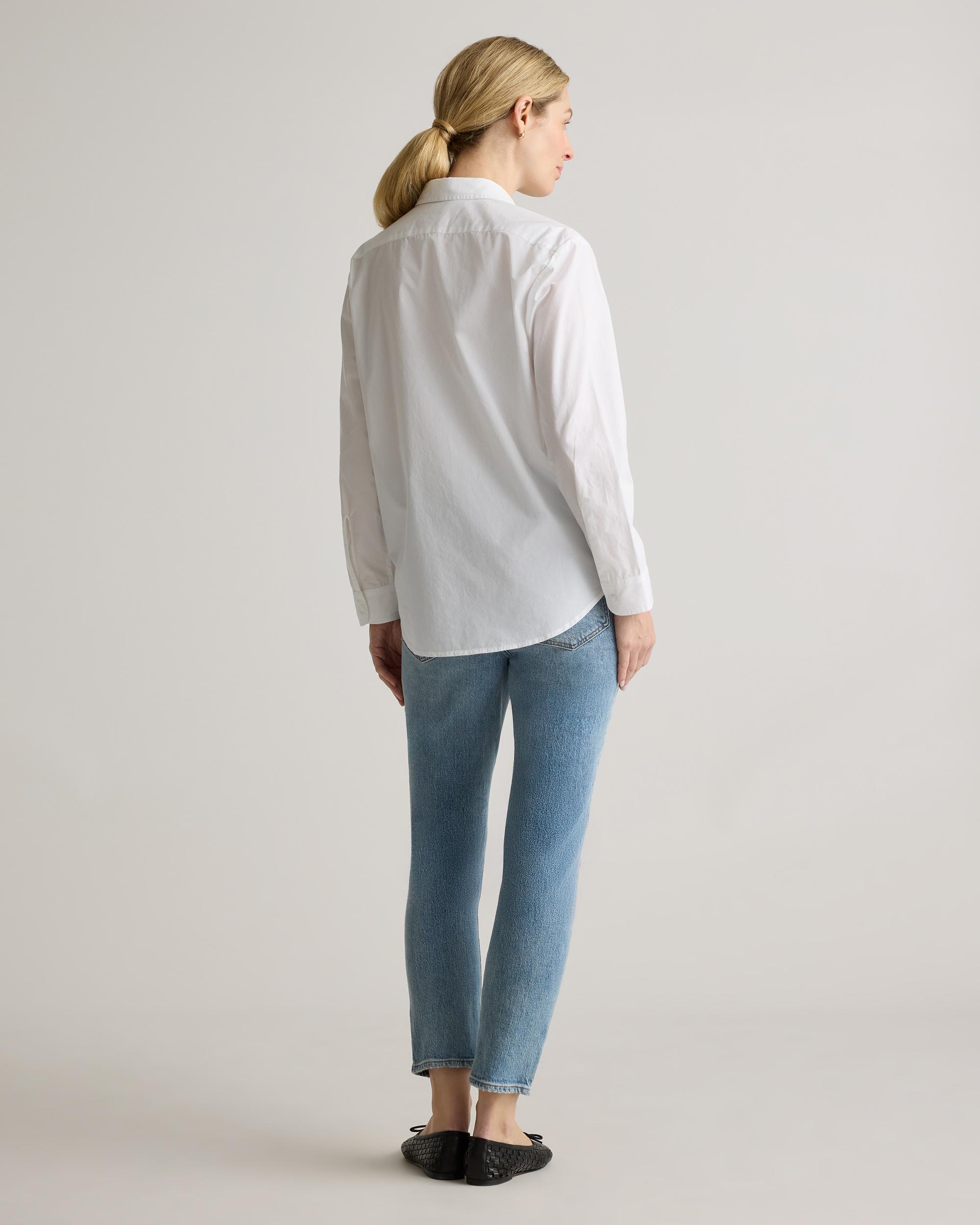 Quince | Women's Poplin Maternity Long Sleeve Shirt Organic Cotton Product Image