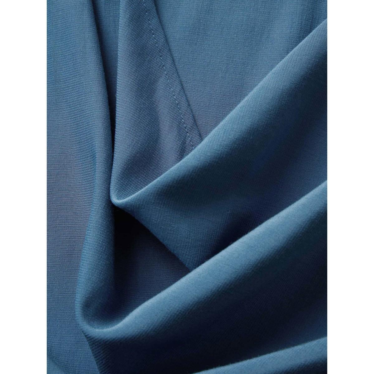 Plus Size Aegean Cowl Neck Plain Bell Sleeve Blouse Women Work From Home Elbow-length sleeve Cowl Neck Office Blouses BloomChic 14-16/1X Product Image