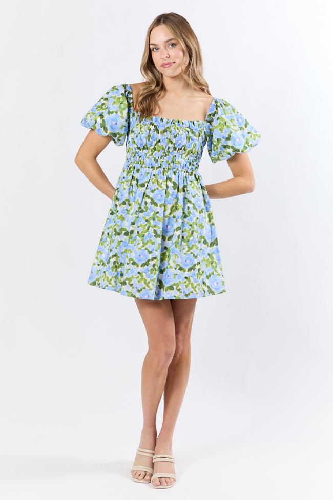 Felt Like It Multi Floral Smocked Mini Dress FINAL SALE Product Image