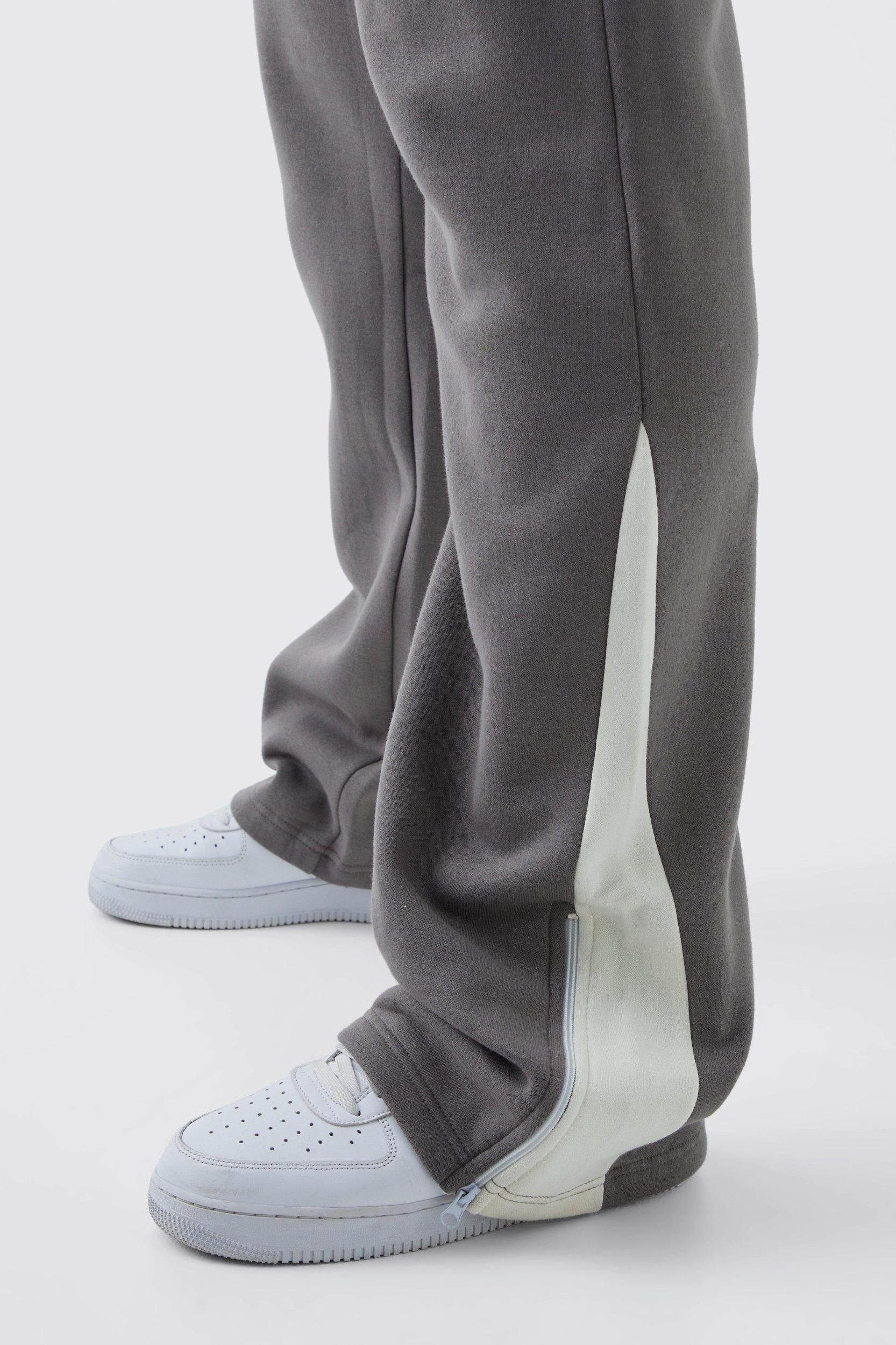 Plus Slim Flared Varsity Gusset Sweatpants | boohooMAN USA Product Image