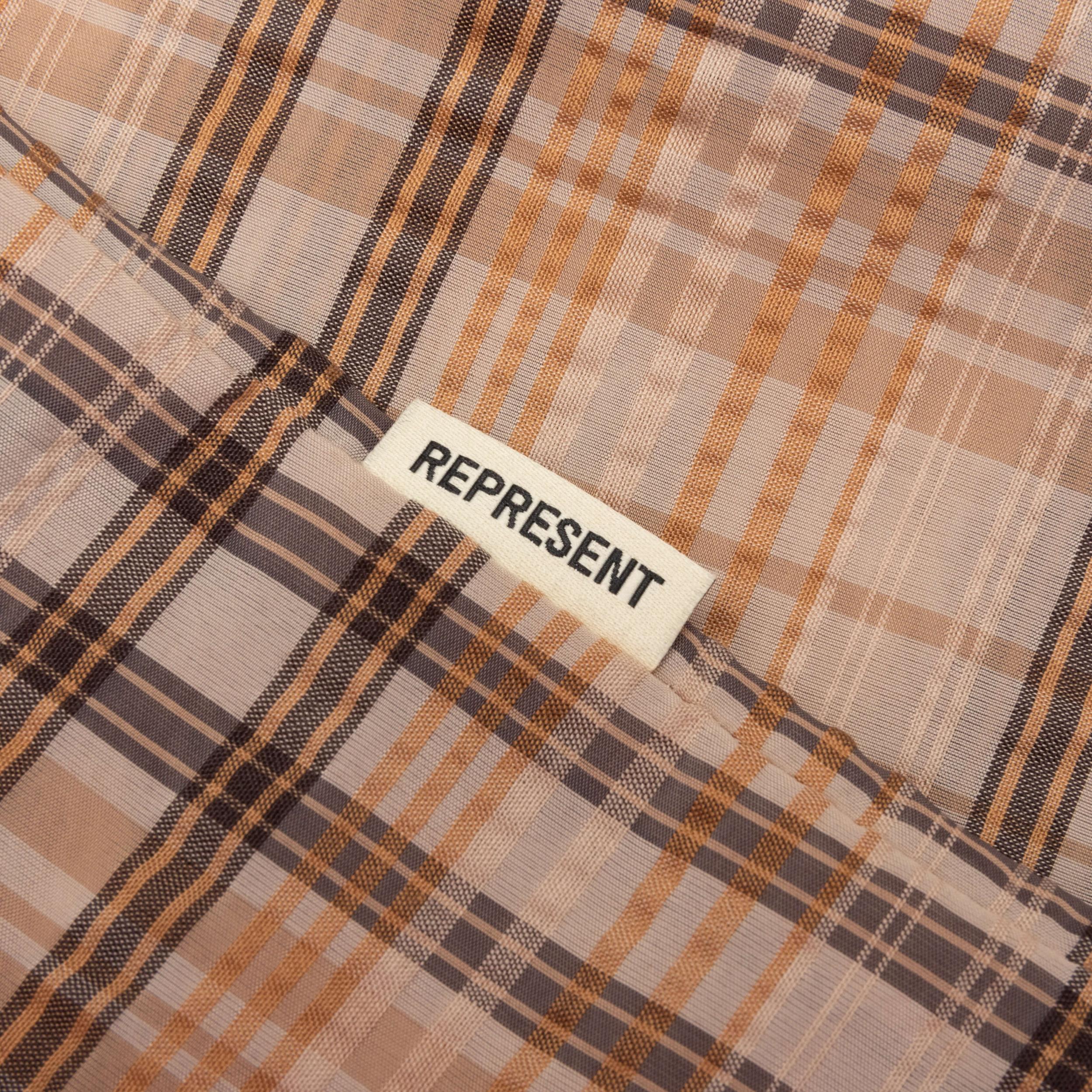 Sheer Flannel Shirt - Brown Checker Male Product Image