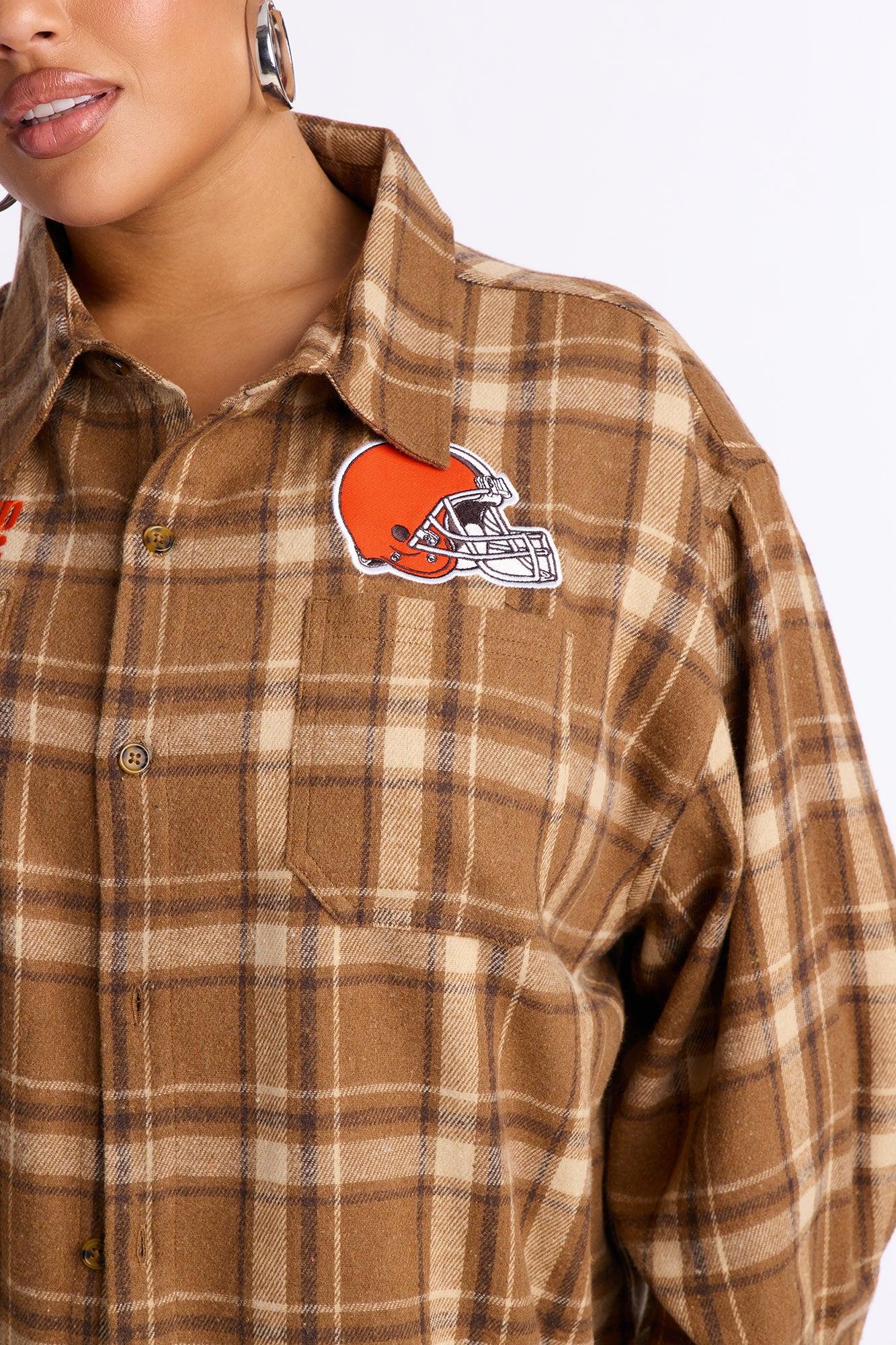 NFL Cleveland Browns Plaid Flannel - Brown/combo Product Image