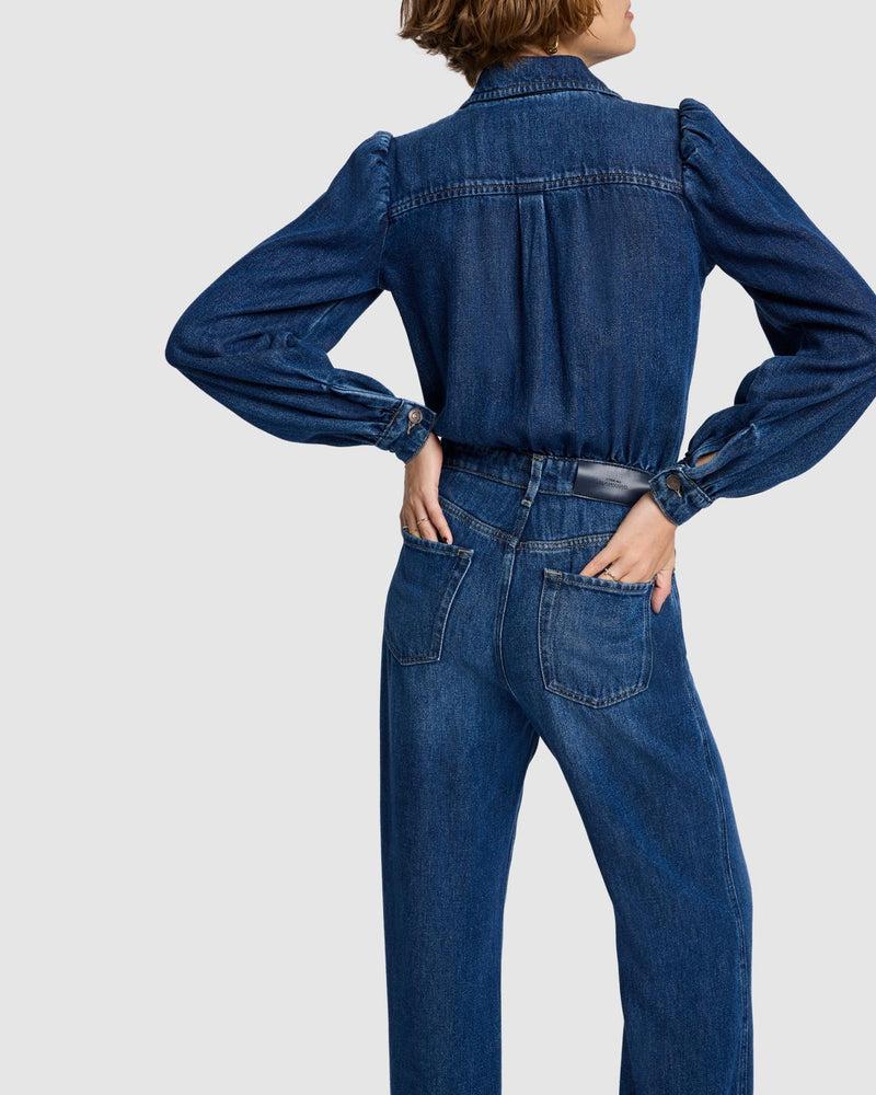 Denim Lustre Tailored Jumpsuit Product Image
