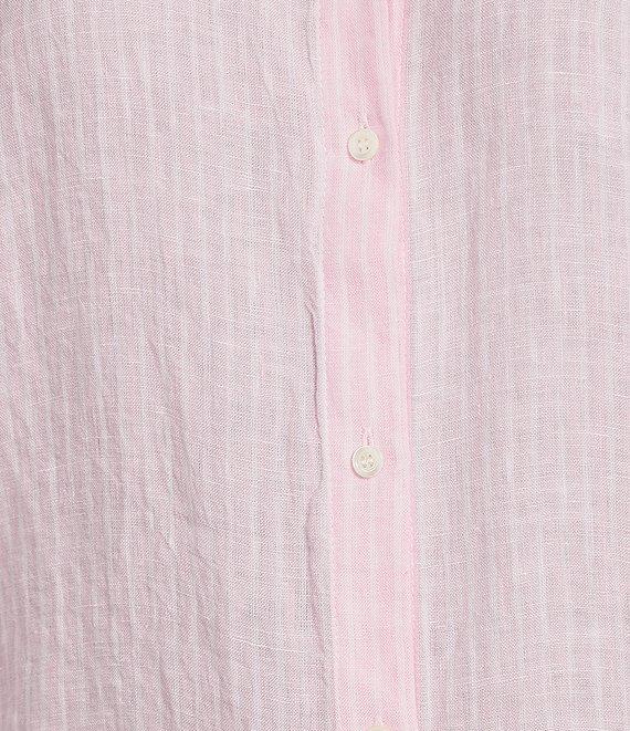 J.McLaughlin Julian Stripe Print Ruffle Collar Long Sleeve Button Front Blouse Product Image