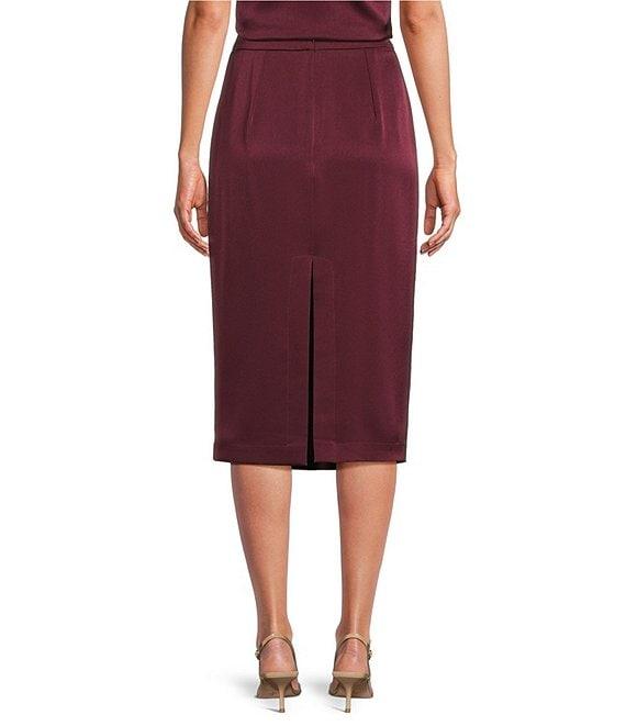 Marella Cadine Satin Straight Coordinating Midi Skirt Product Image