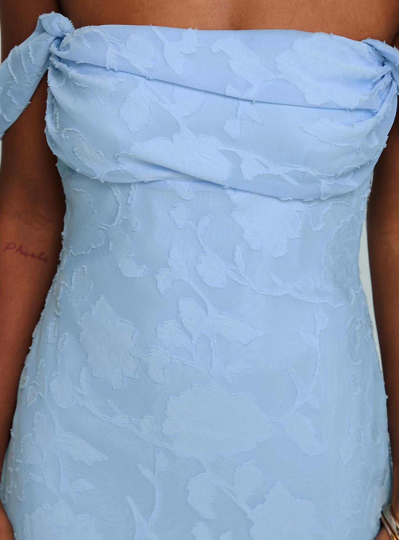 Zabbarra Off The Shoulder Mini Dress Blue Product Image