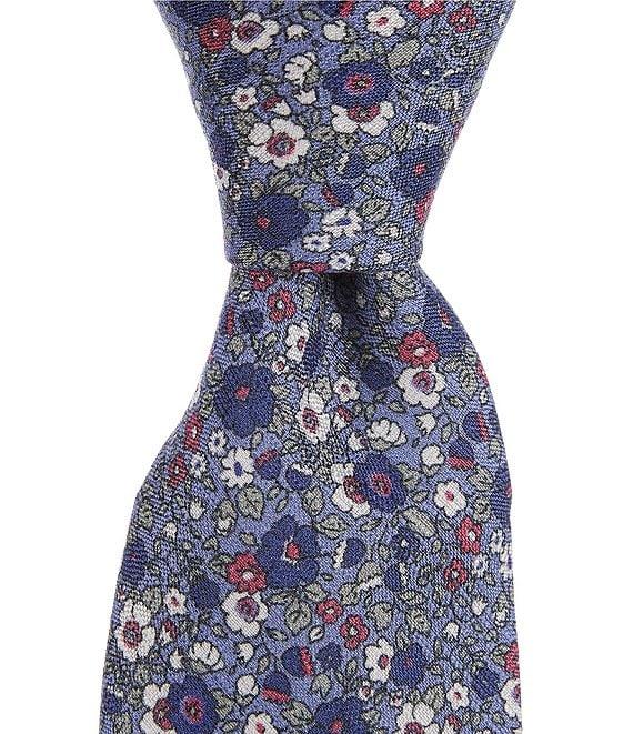 Cremieux Ditsy Floral Print 3#double; Cotton Blend Tie Product Image
