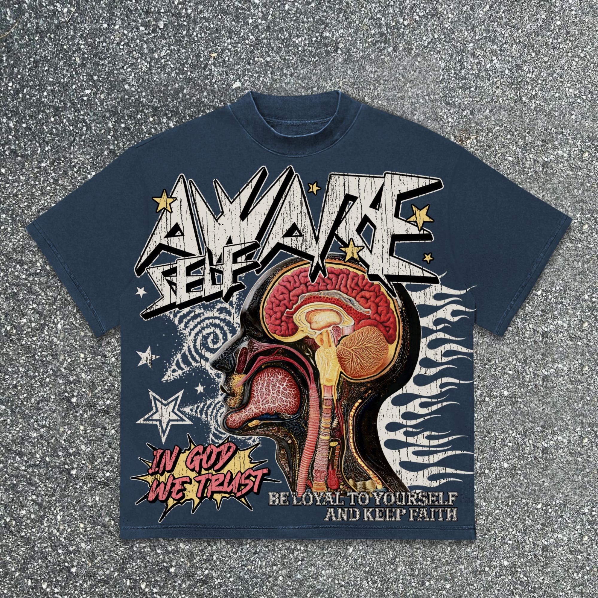 Sopula Aware Self Flame Mind Old Graphic Cotton T-Shirt Product Image