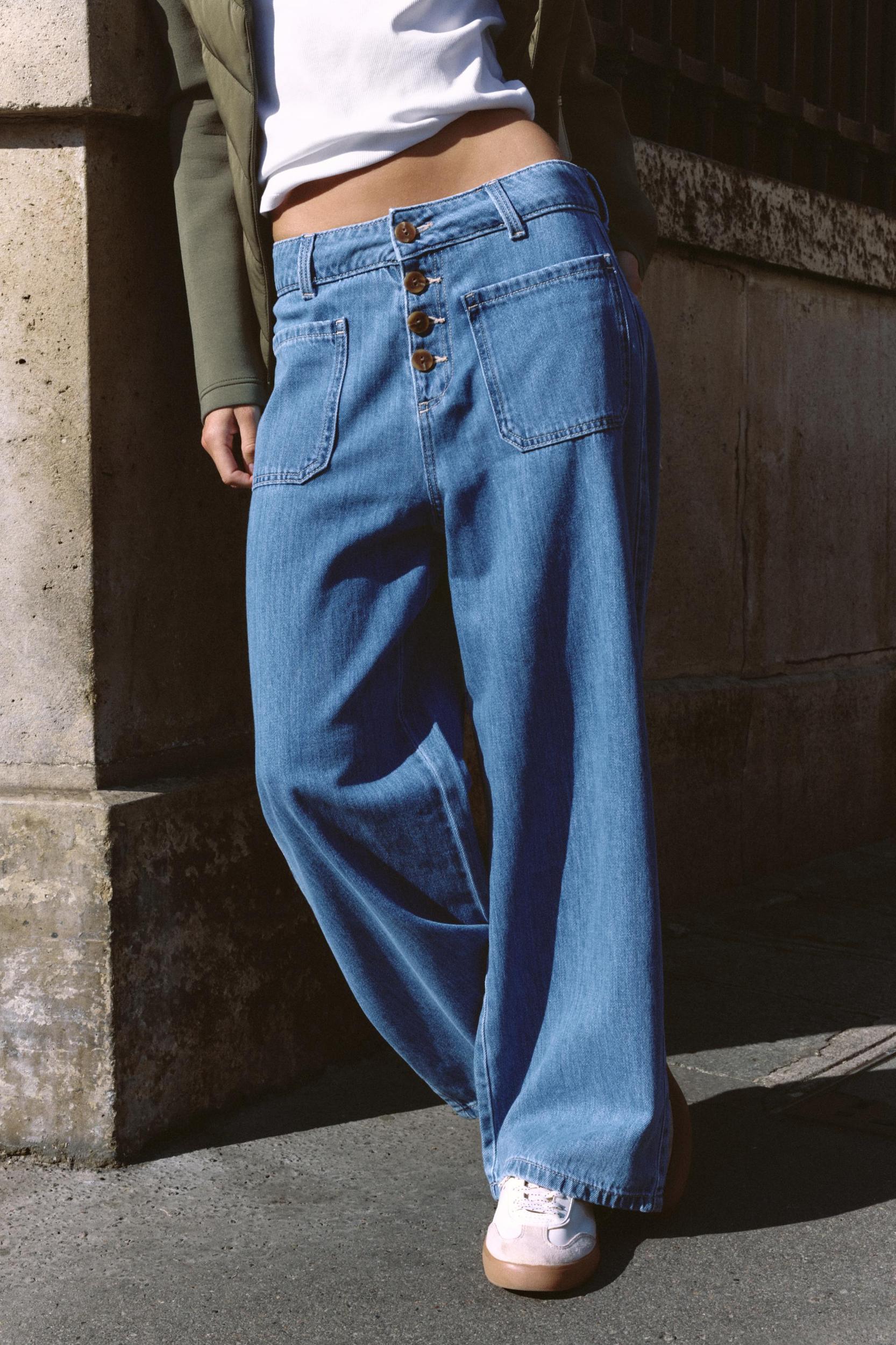 Z1975 HIGH RISE BUTTON CULOTTE JEANS Product Image