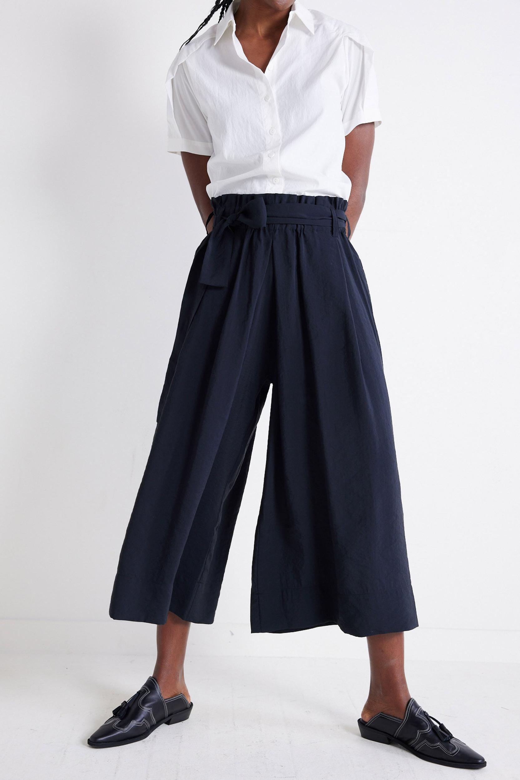 Light Poplin Paperbag Wide Leg Pants Product Image