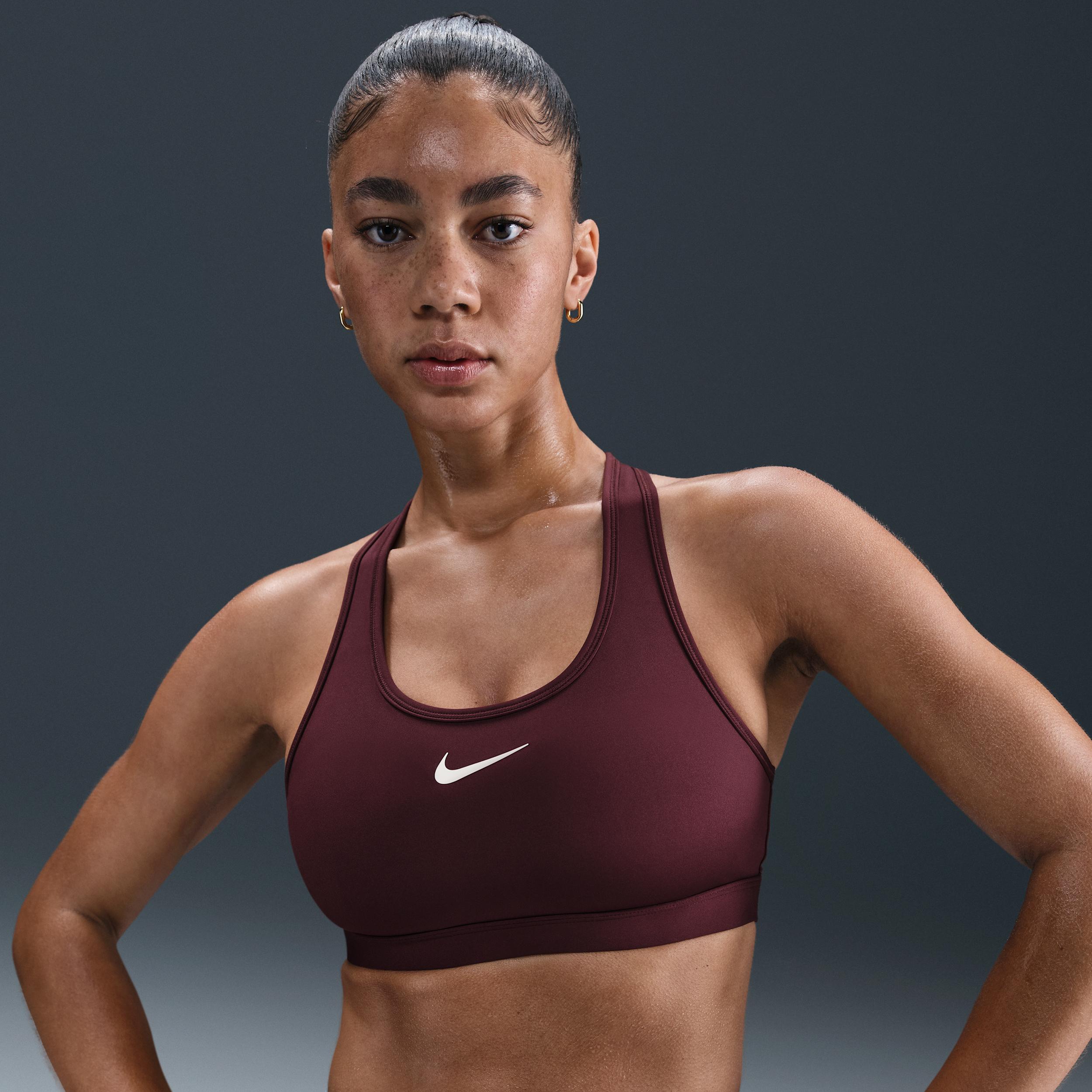 Nike Womens Swoosh Medium Support Padded Sports Bra | DX6821-652 Product Image