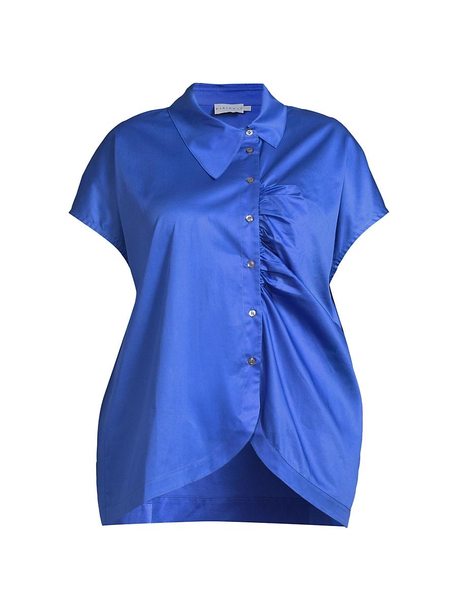Womens Plus Lily Cotton Asymmetric Button-Front Shirt Product Image
