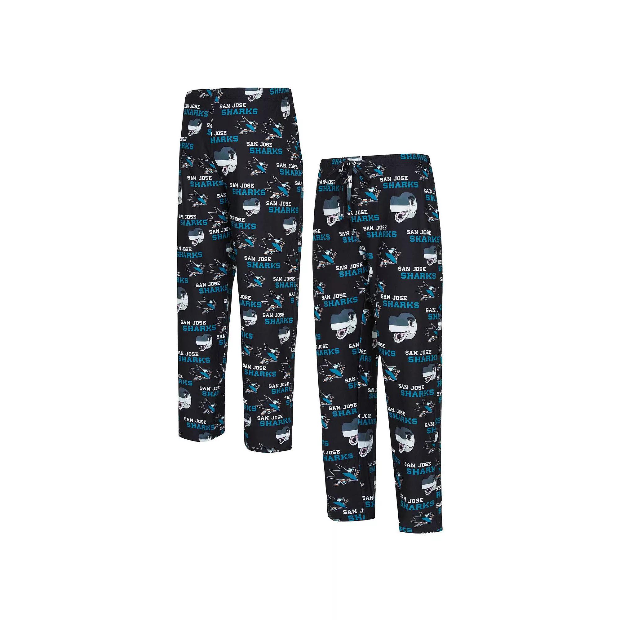Men's Concepts Sport  Black San Jose Sharks All Over Print Knit Pants, Size: XL, Sks Black Product Image
