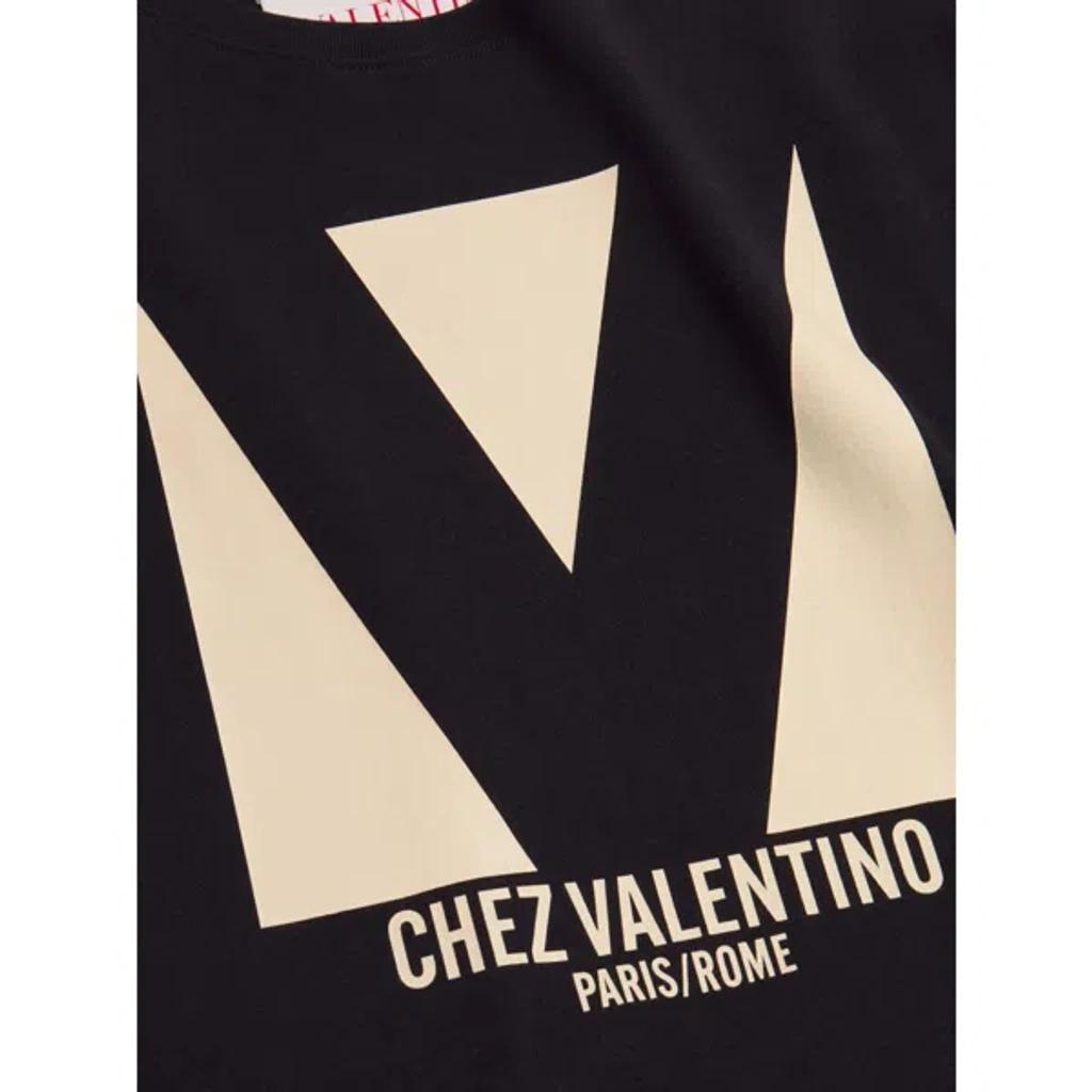 VALENTINO Crew Neck Short Sleeves T-shirts In Black Product Image
