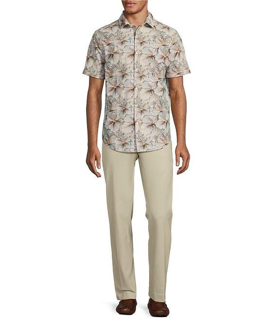 Murano Collezione Slim Fit Floral Print Performance Stretch Short Sleeve Woven Shirt Product Image