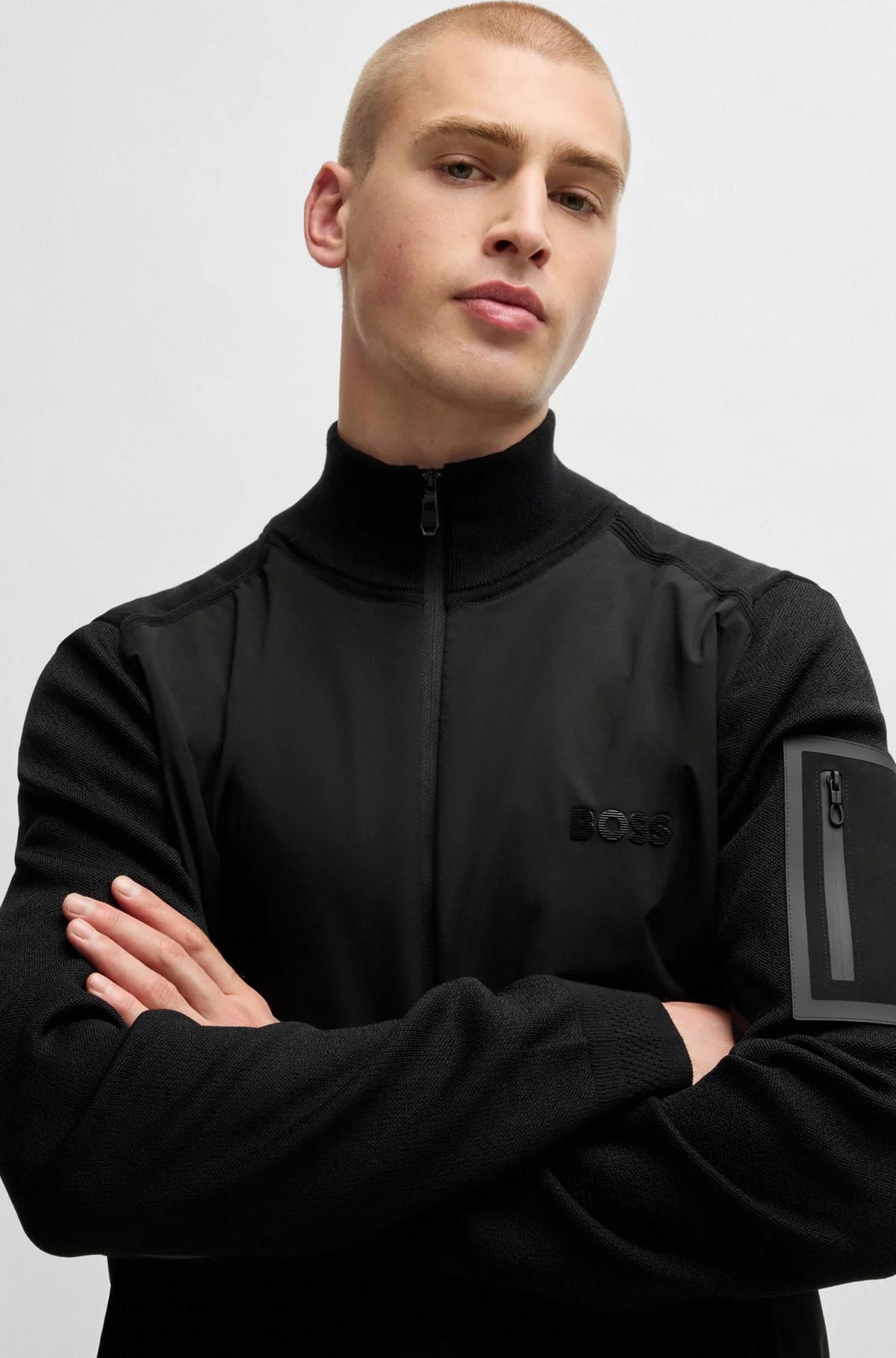 Boss Mixed-Material Jacket with Thermo-Regulating Properties Product Image
