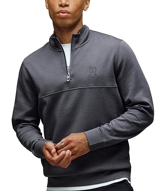 Psycho Bunny Zeke 1/4 Mock Zip Long Sleeve Knit Pullover Product Image