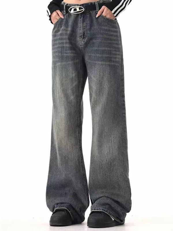 Tide Wash Distressed Flare Jeans Product Image