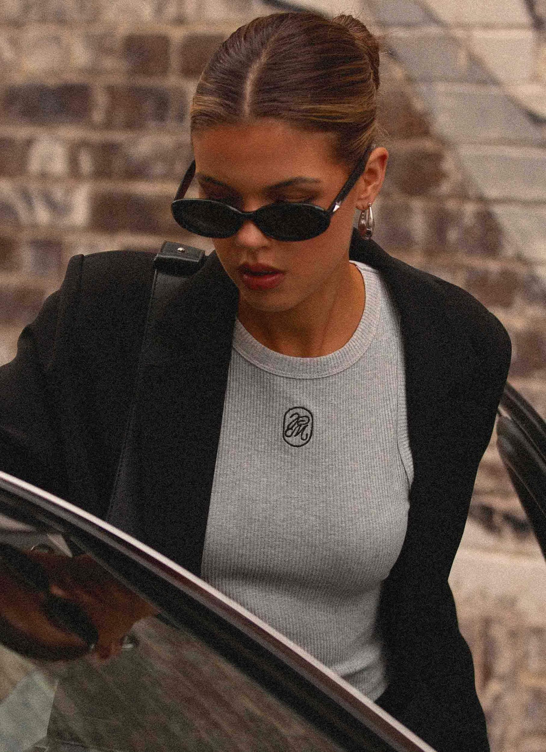 Veda Tank Top - Light Grey Marle Product Image