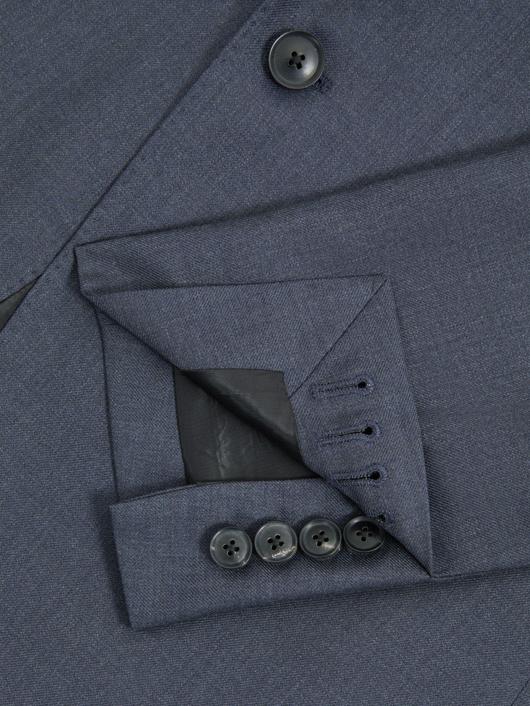 Slim Fit Single Breasted Wool Blazer in Airforce Blue Product Image