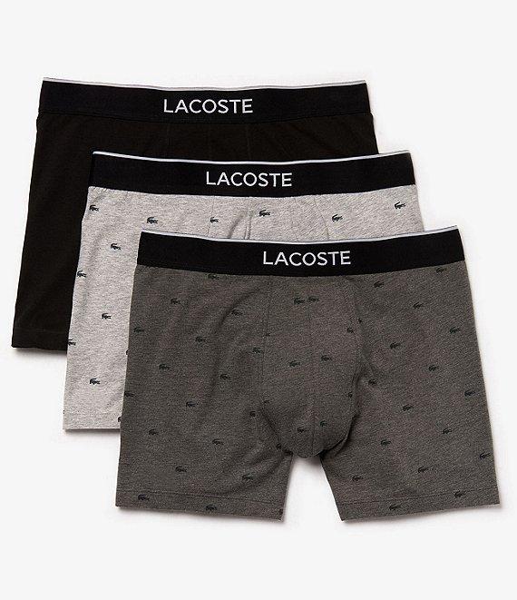 Lacoste Solid/Printed 5#double; Inseam Boxer Briefs 3-Pack Product Image