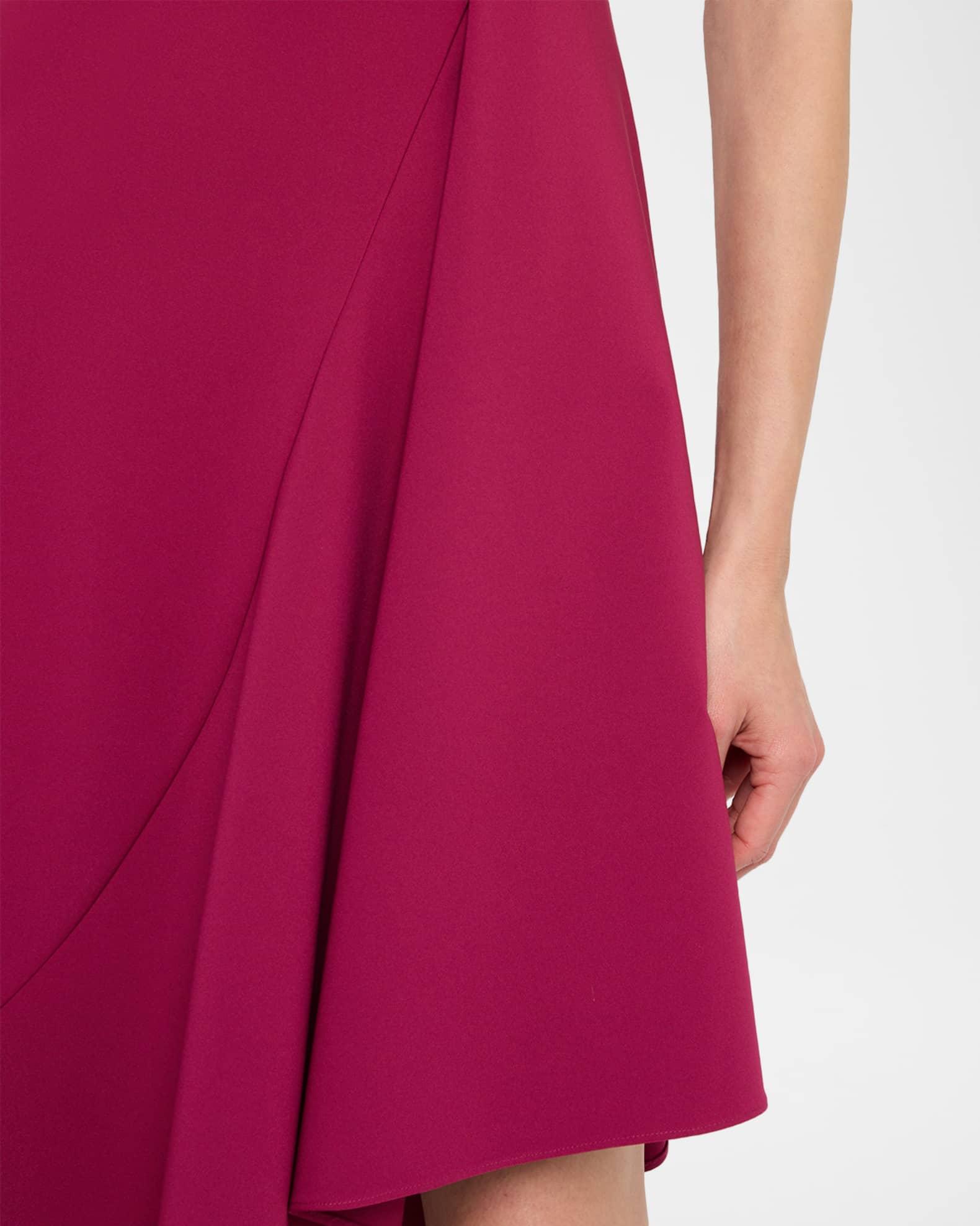 Sleeveless High-Low Ruffle Crepe Midi Dress Product Image