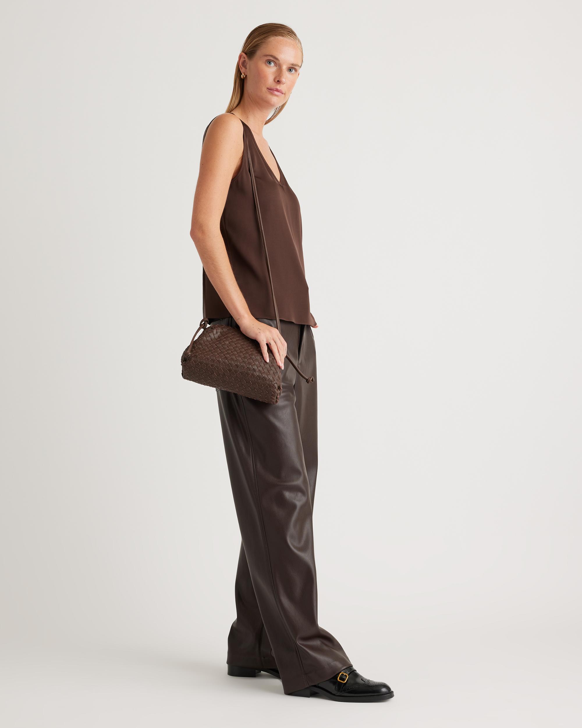 Quince | Women's Italian Leather Handwoven Pouch Crossbody Clutch Product Image