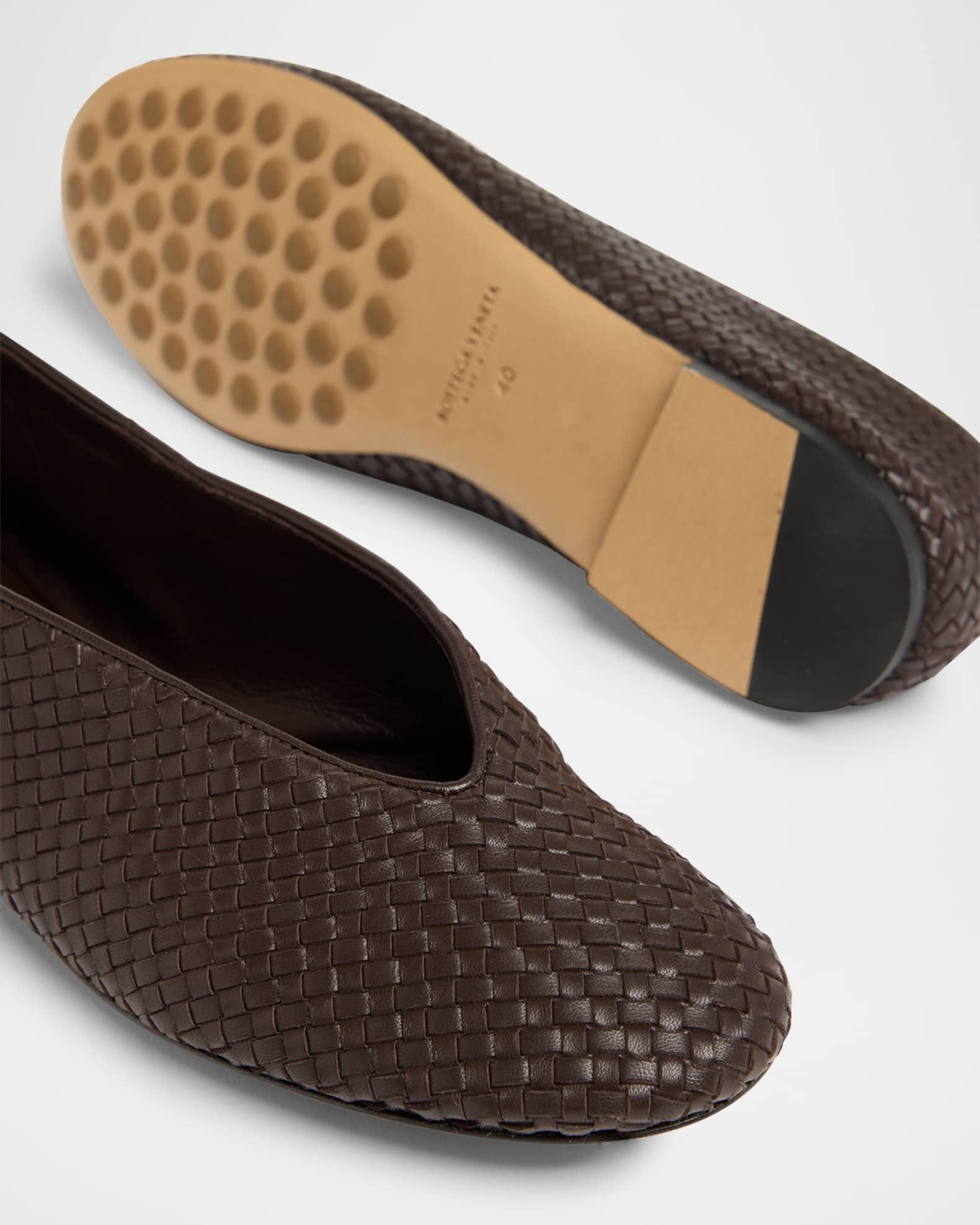 Micro Woven Nappa Leather Ballerina Flats Product Image