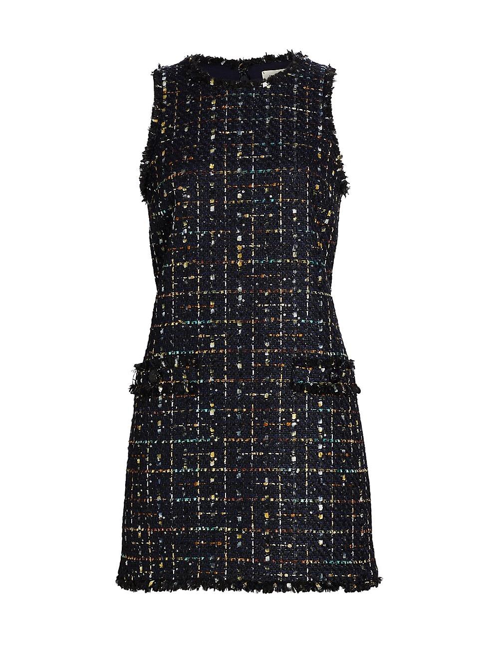 Womens Florian Sequin Tweed Sleeveless Minidress Product Image