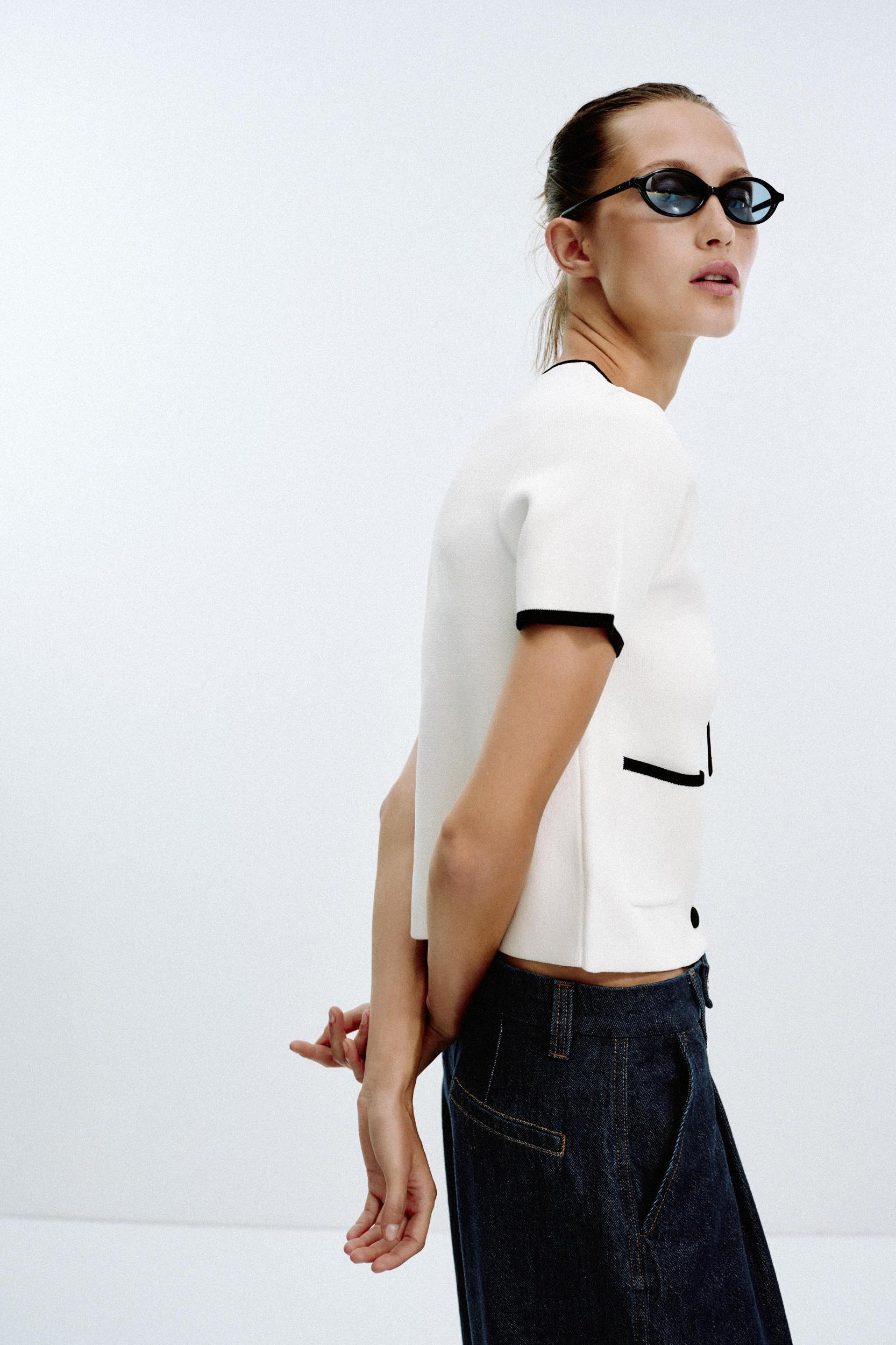 CONTRAST TRIM CARDIGAN Product Image