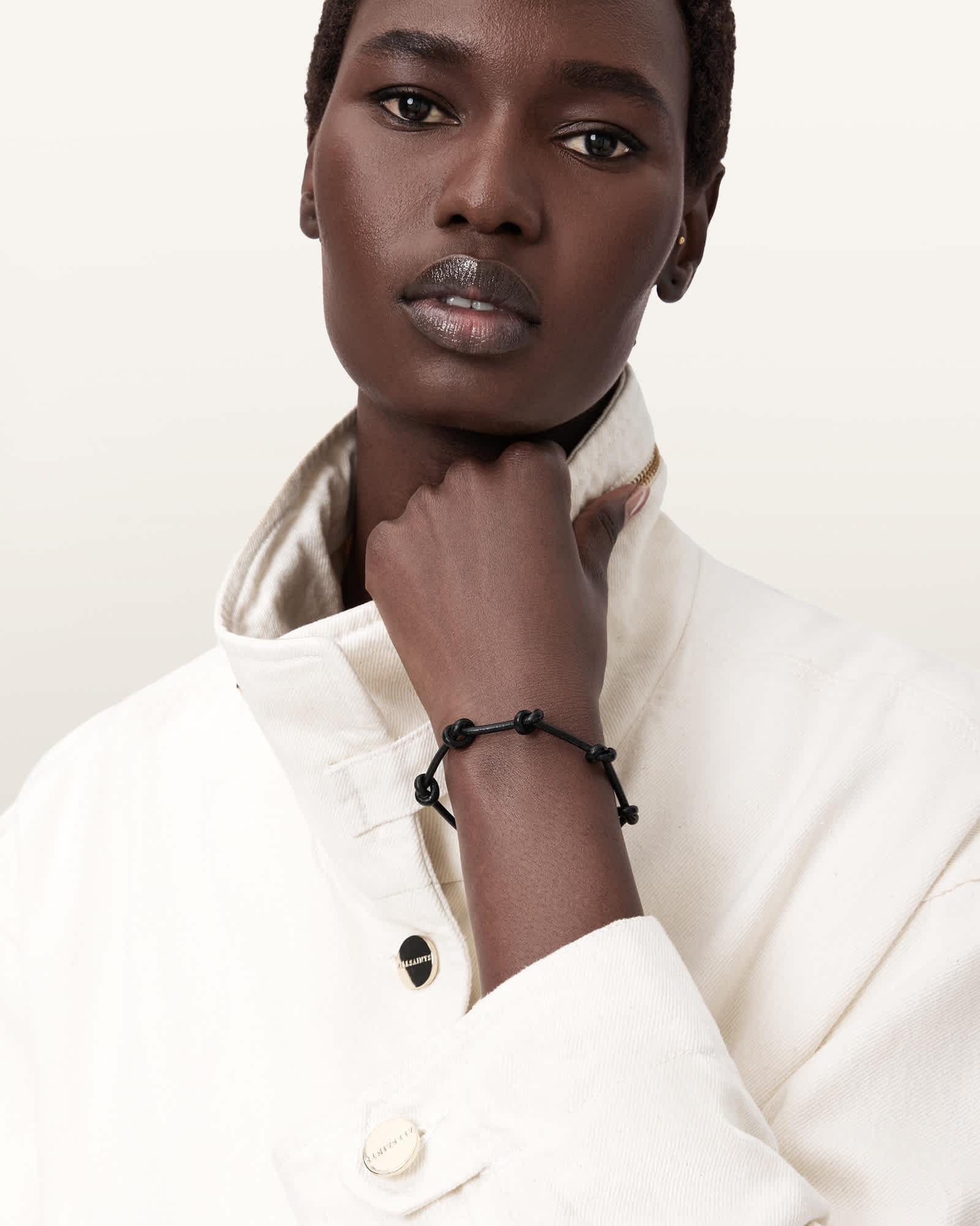 Laio Leather Bracelet WARM BRASS | ALLSAINTS US Product Image