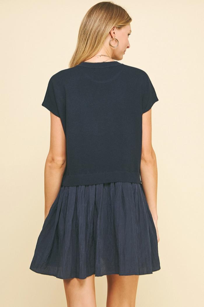 Brittany Contrast Knit Mini Dress Product Image