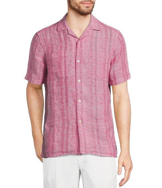Murano Baird McNutt Linen Slim Fit Dual Pocket Textured Short Sleeve Woven Shirt Product Image