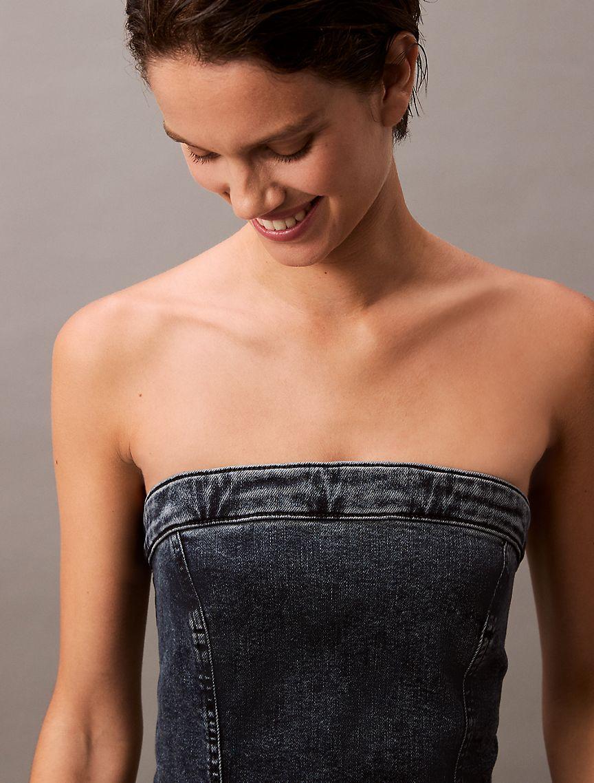 Strapless Denim Mini Dress Product Image
