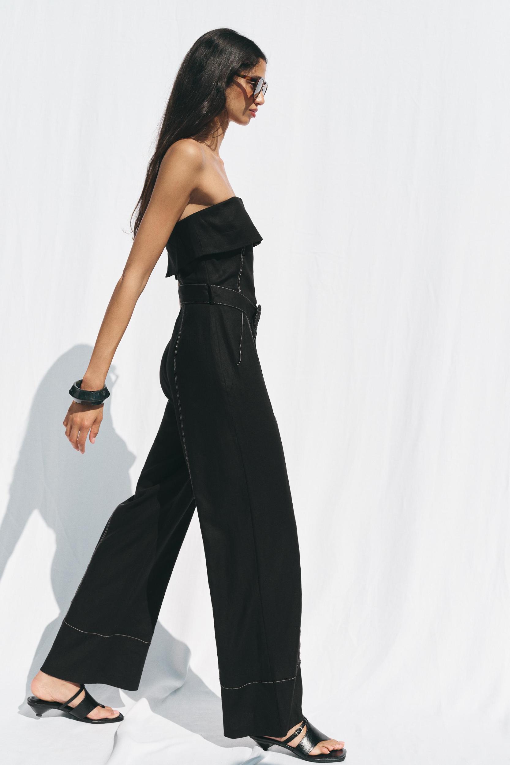 LINEN STRAPLESS JUMPSUIT Product Image