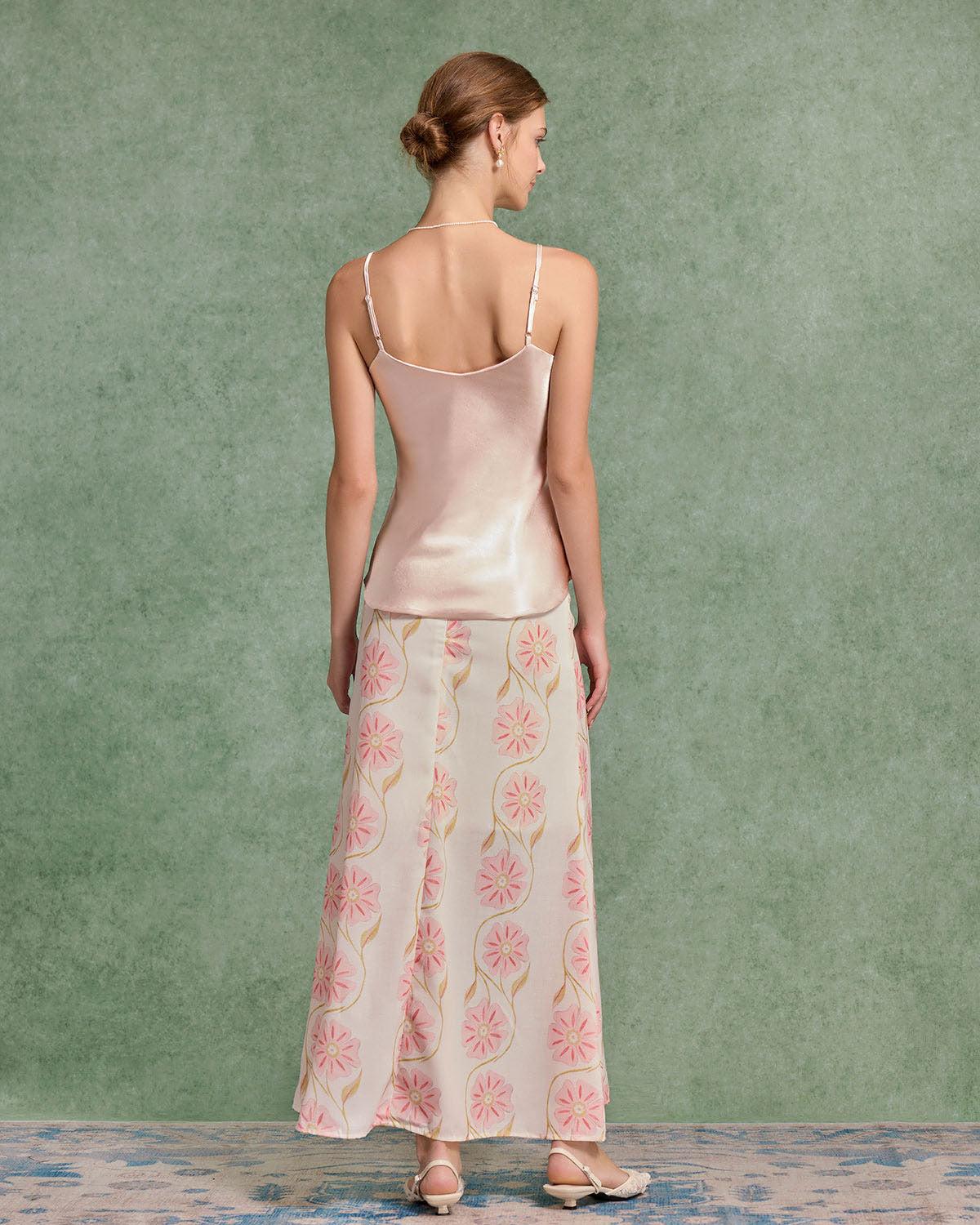 Pink Satin Cami Top Product Image