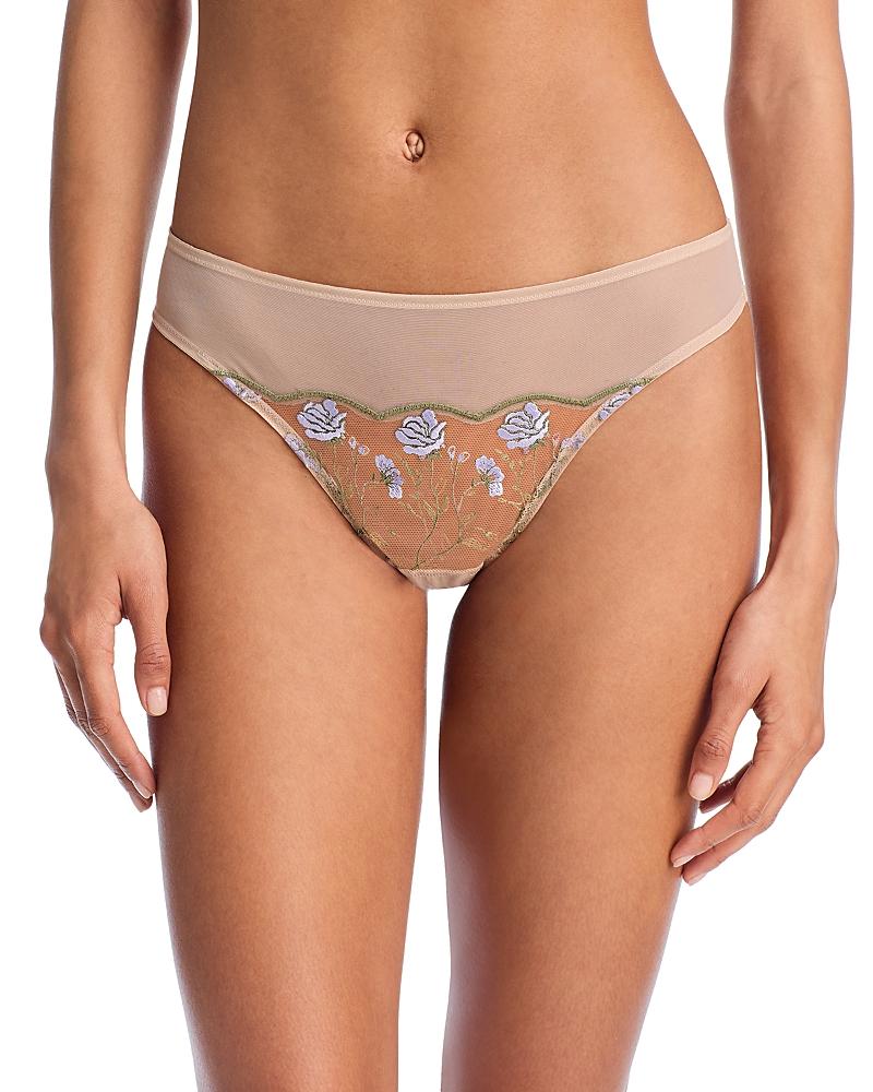 Skarlett Blue Enamoured Floral Embroidered Thong Product Image